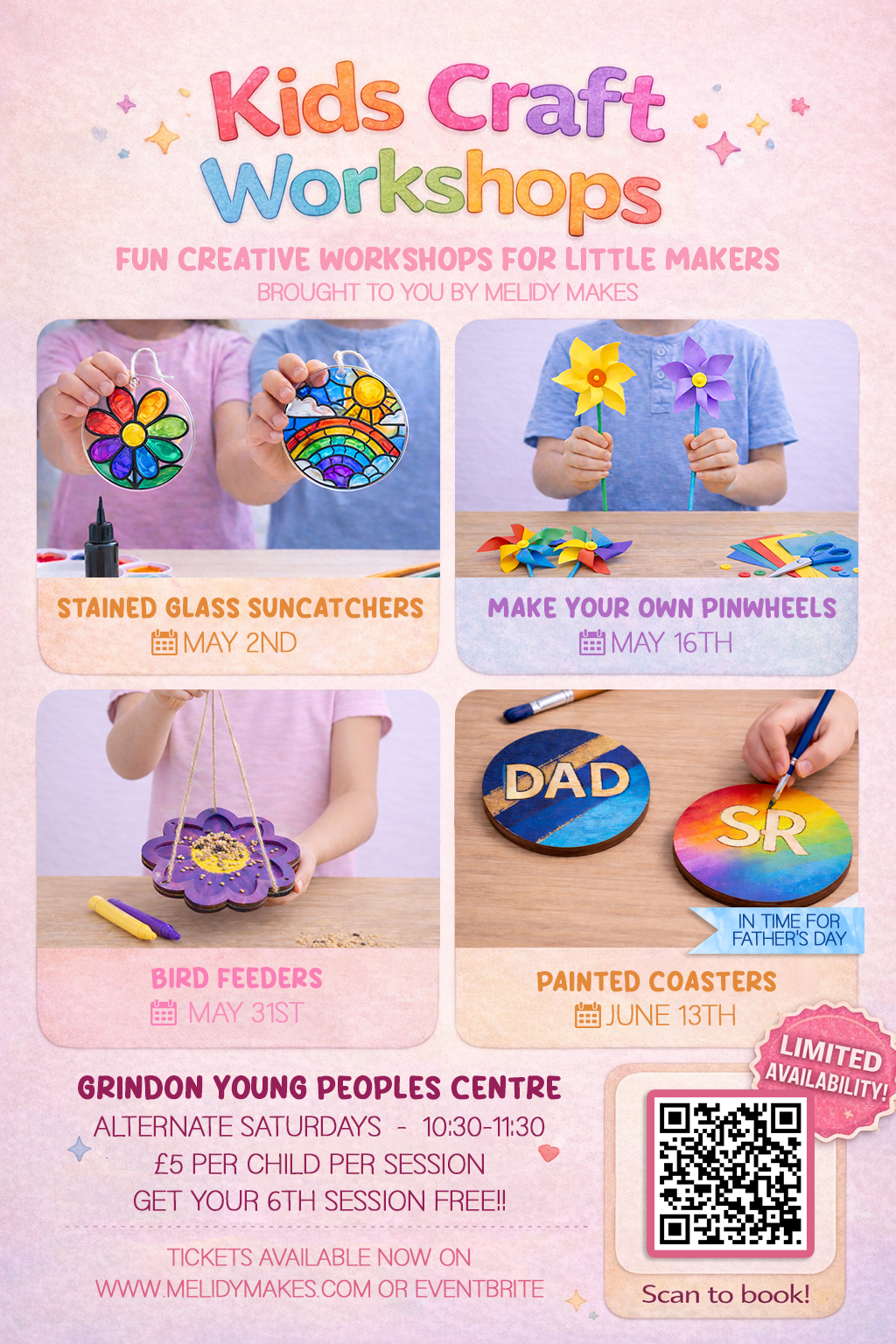 KIDS CRAFT WORKSHOP - STAINED GLASS SUNCATCHERS - MAY 2ND