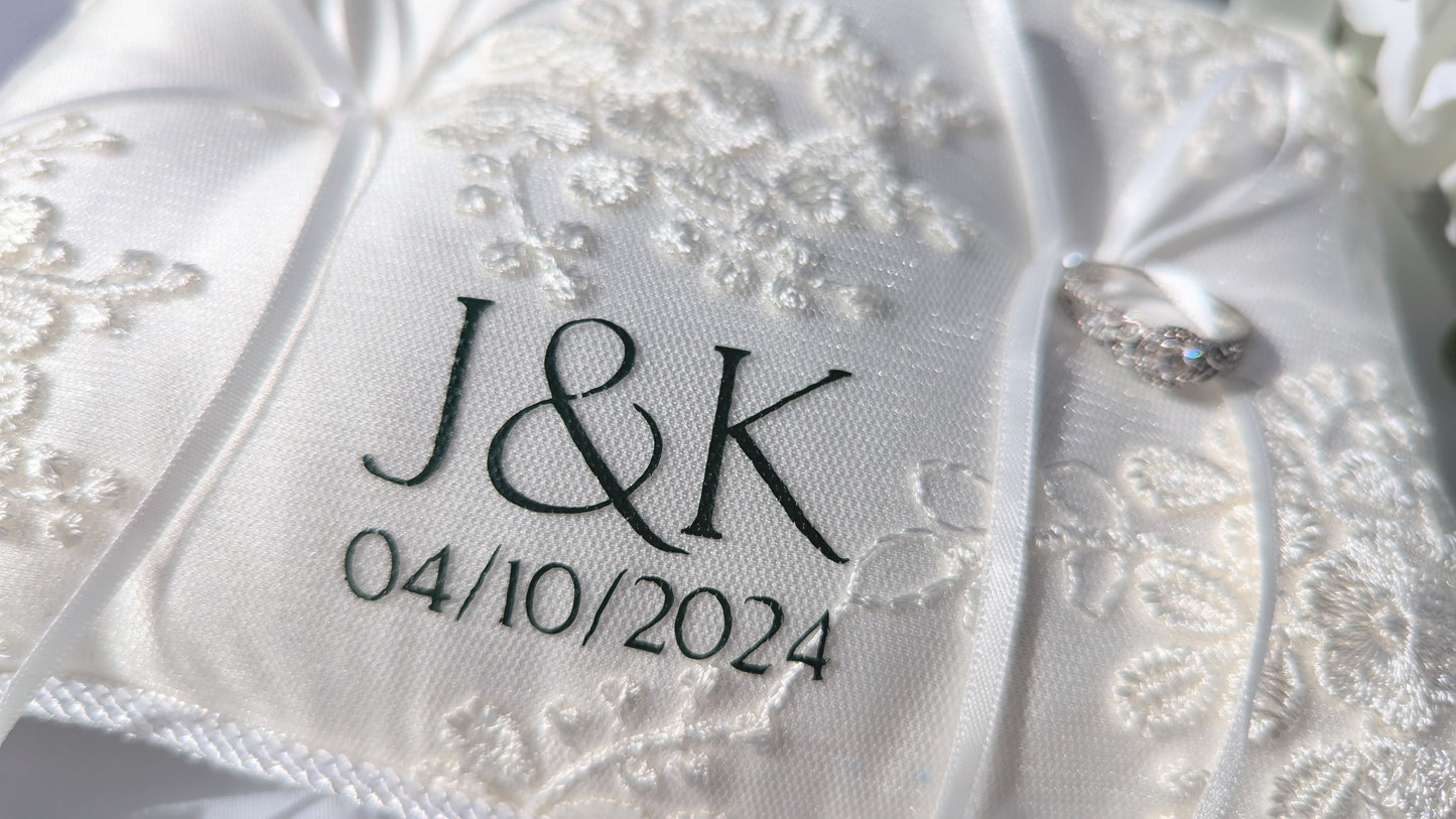 Personalised Wedding Ring Cushion | Flower Girl / Page Boy Ring Bearer | Sentimental Wedding Gift | Bride and Groom Wedding Ideas
