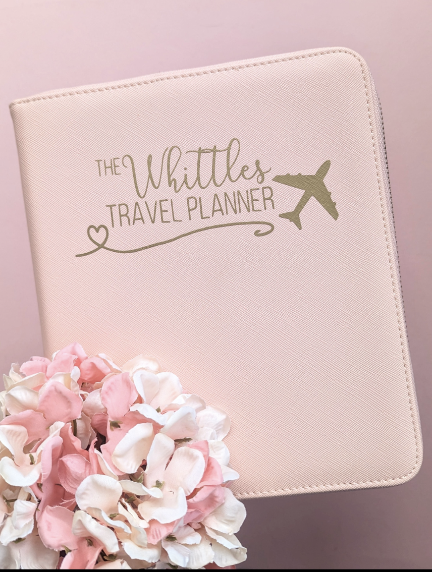 Personalised Travel Document Wallet | Luxe Line | PU Leather Travel Planner | Luxury Travel Accessory | Travel Gift | Family Holiday Planner