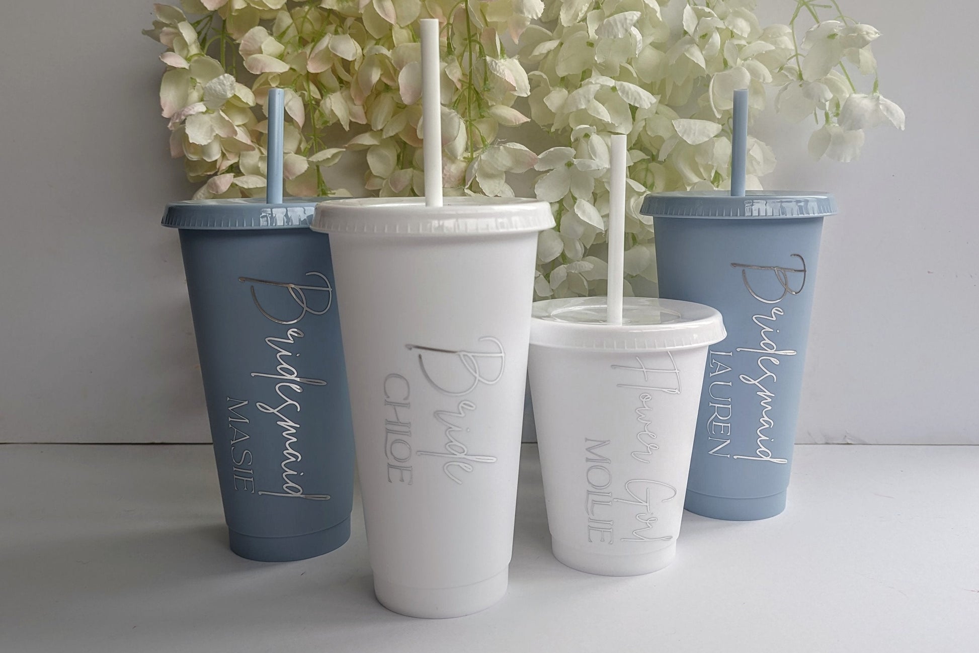Wedding Bridal Party Cups | Bride and Bridesmaid Gifts Favours | Getting Ready Gifts | Bridesmaid Proposal Box | Cold Cups | Hen Night Gift