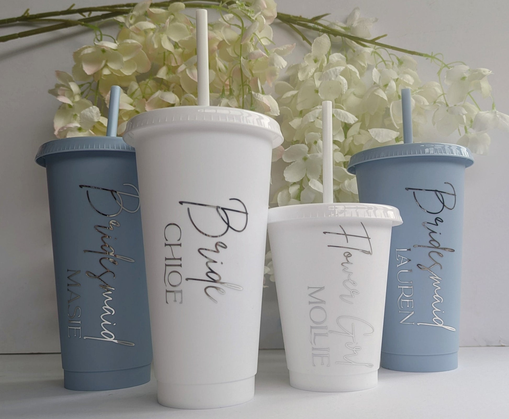 Wedding Bridal Party Cups | Bride and Bridesmaid Gifts Favours | Getting Ready Gifts | Bridesmaid Proposal Box | Cold Cups | Hen Night Gift