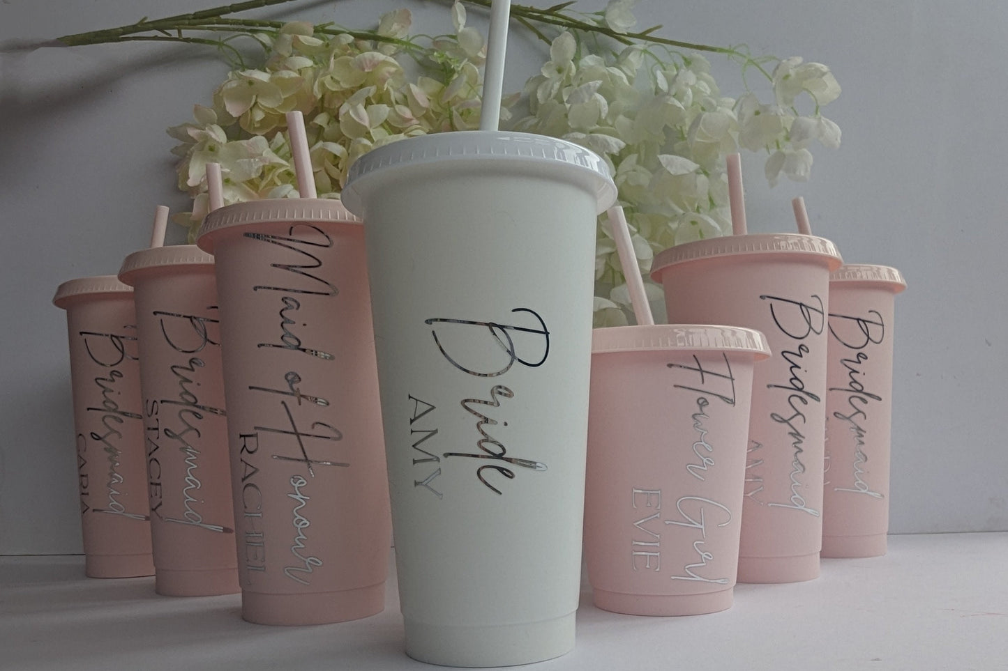 Wedding Bridal Party Cups | Bride and Bridesmaid Gifts Favours | Getting Ready Gifts | Bridesmaid Proposal Box | Cold Cups | Hen Night Gift