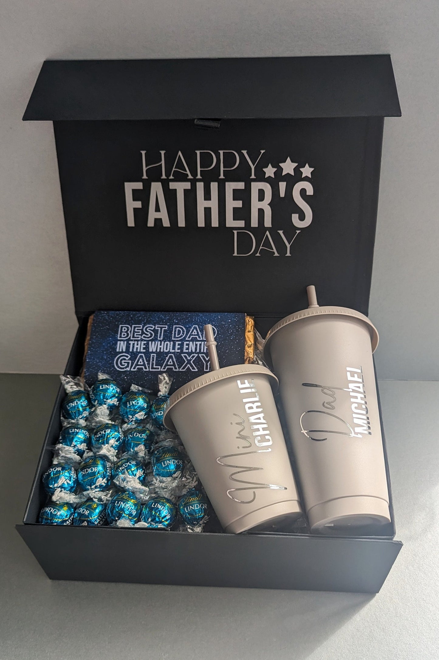 Personalised Mini Me Gift Box | Daddy and Mini Cold Cup Set | Dad Hamper Present | Dad and Little Dude | Christmas Gift Box
