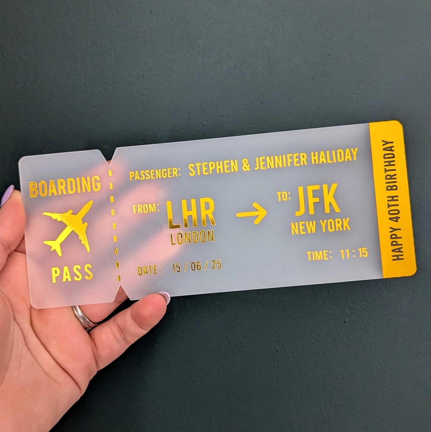 Custom Personalised Boarding Pass | Plane Ticket Keepsake | Personalised Decorative Ticket | Holiday /Vacation Gift | Unique Gift