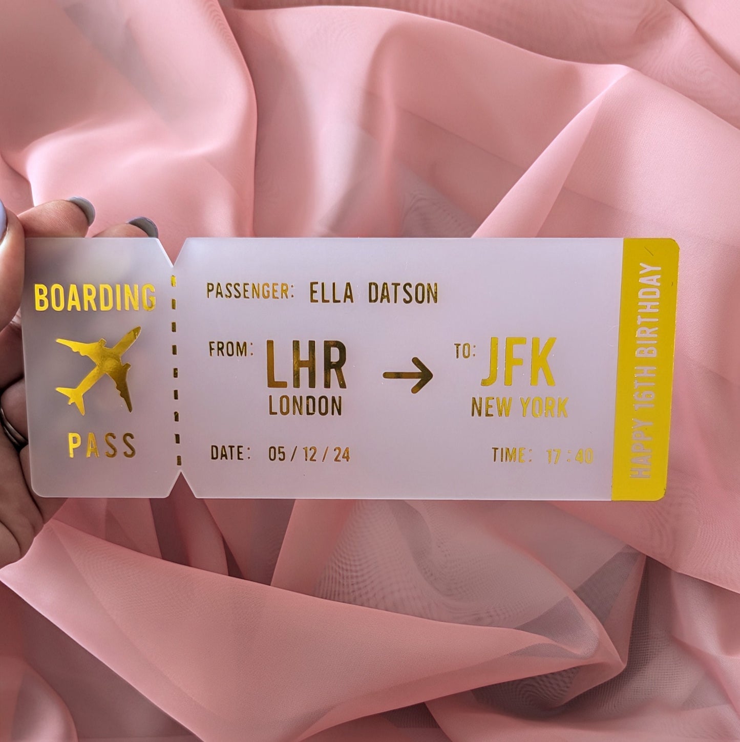 Custom Personalised Boarding Pass | Plane Ticket Keepsake | Personalised Decorative Ticket | Holiday /Vacation Gift | Unique Gift