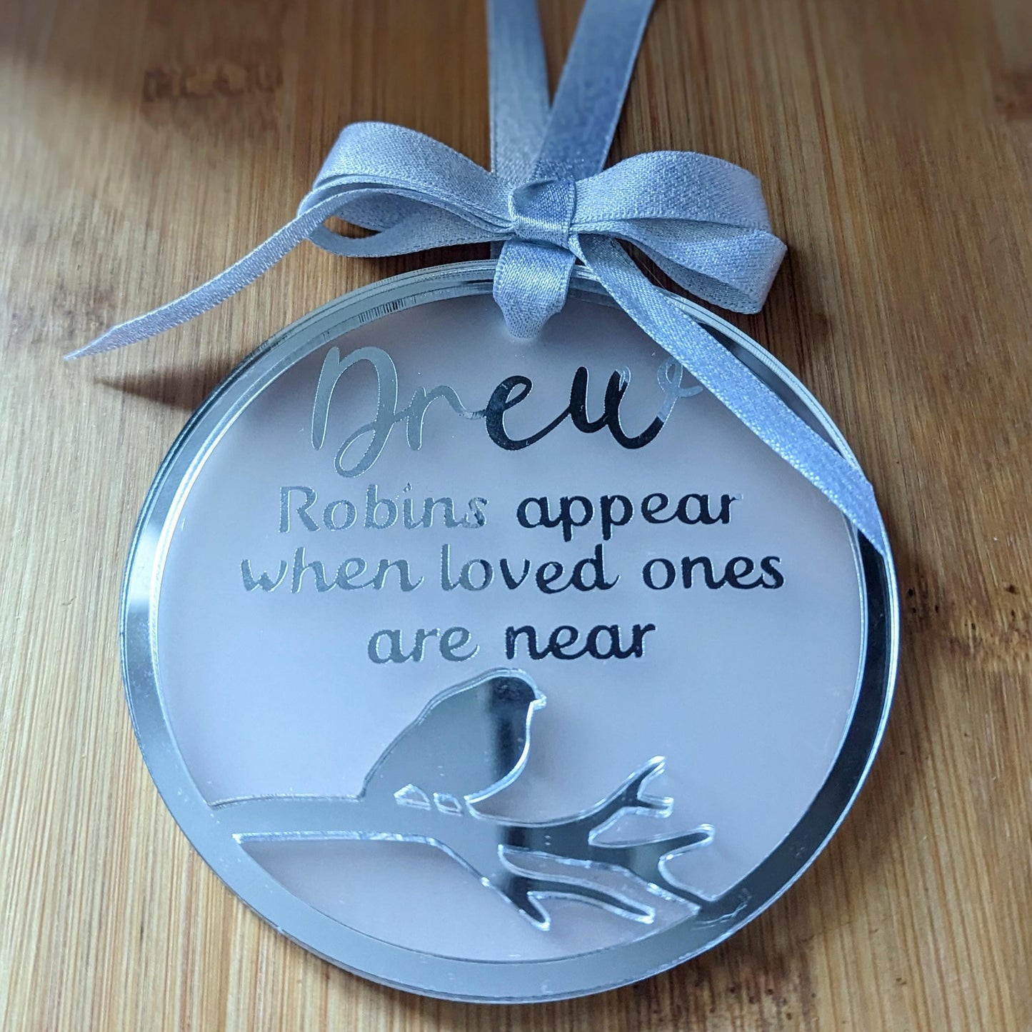 Personalised Christmas Memory Bauble | Robins Appear Ornament | In loving Memory | Personalised Gift | Rememberance Gift | Mum Dad Memorial