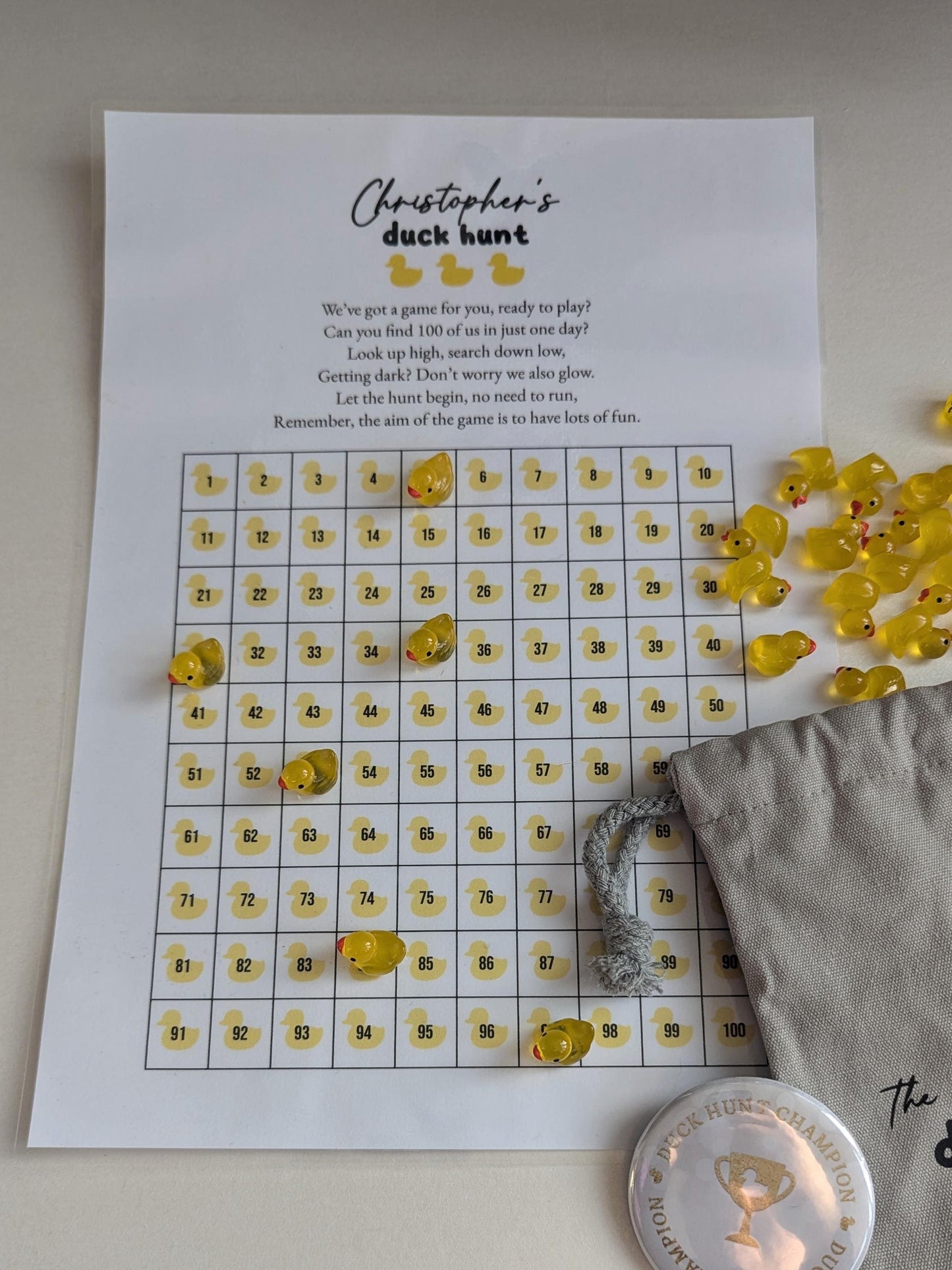 Personalised Duck Hunt Party Game | Stocking Stuffer Gift | Family Game | Hide the Ducks | 100 Duck Challenge | Birthday Game