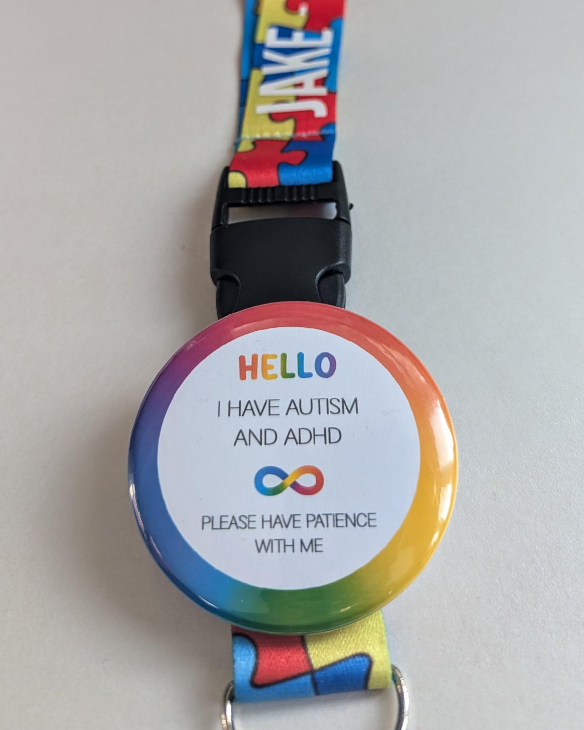 Personalised Autism Badge | SEN Badge | Autism ADHRButton Badge | Deaf, hearing impaired, diabetic, disability badge | Medical Alert Pin