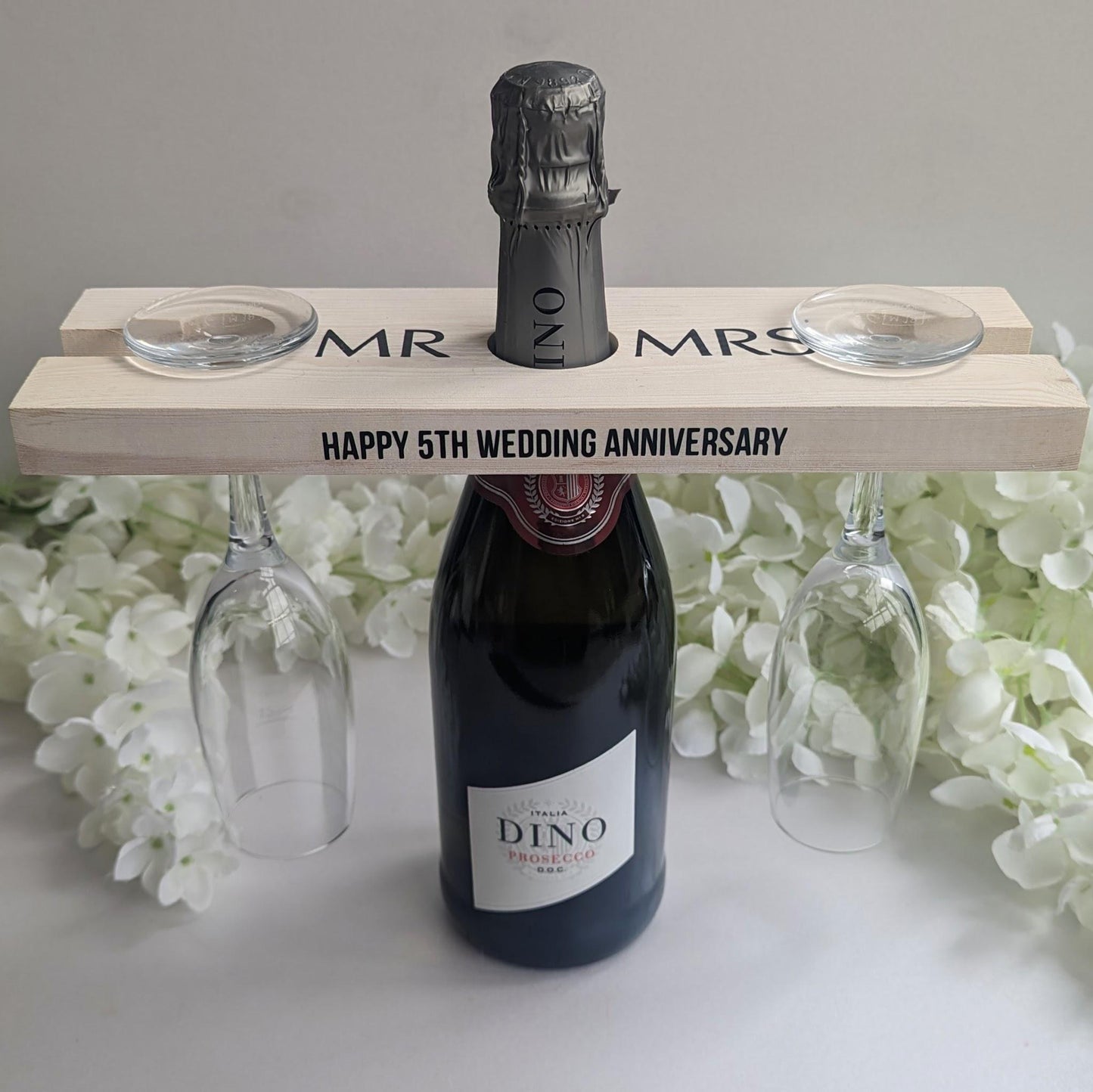 Personalised Wooden Wine Butler | Wine Holder | Personalised Wine Gift | 5 year Wedding Anniversary| Wood Anniversary | Married Couple Gift