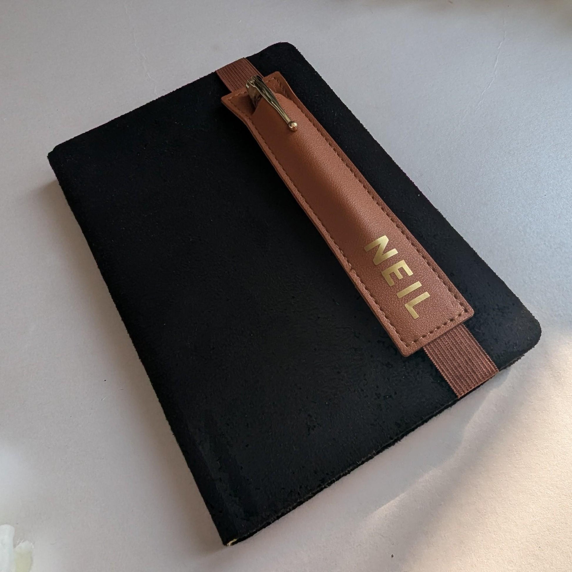Personalised Pen Sleeve Faux Leather Pen Holder Stylus Holder Stationery Lover Adult Stocking Stuffer Gift Office Secret Santa
