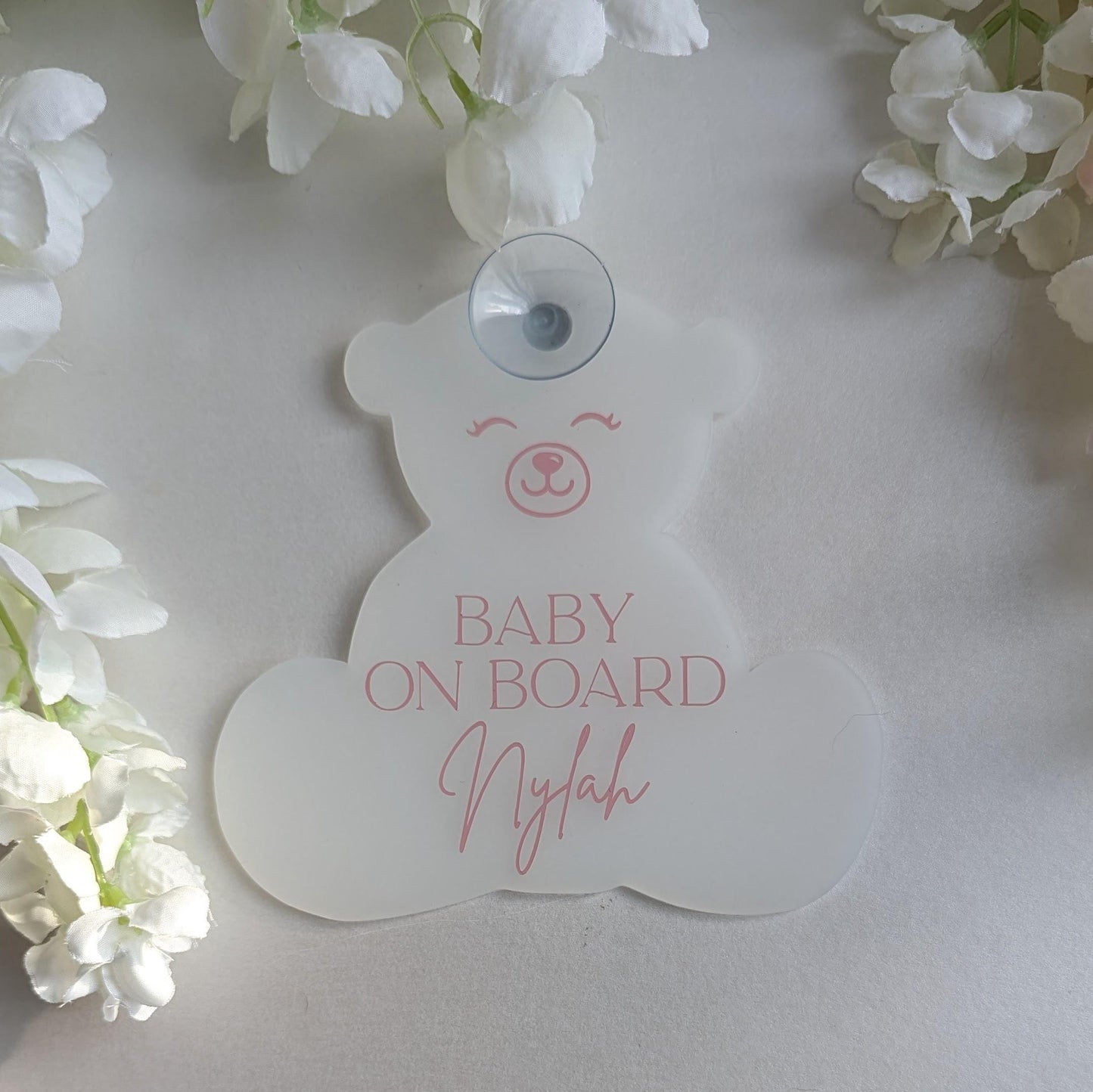 Baby on Board Sign | Teddy Bear shaped Car Sign | Newborn Baby | Baby Car Sign | New Mum Gift | New Baby Hamper Filler