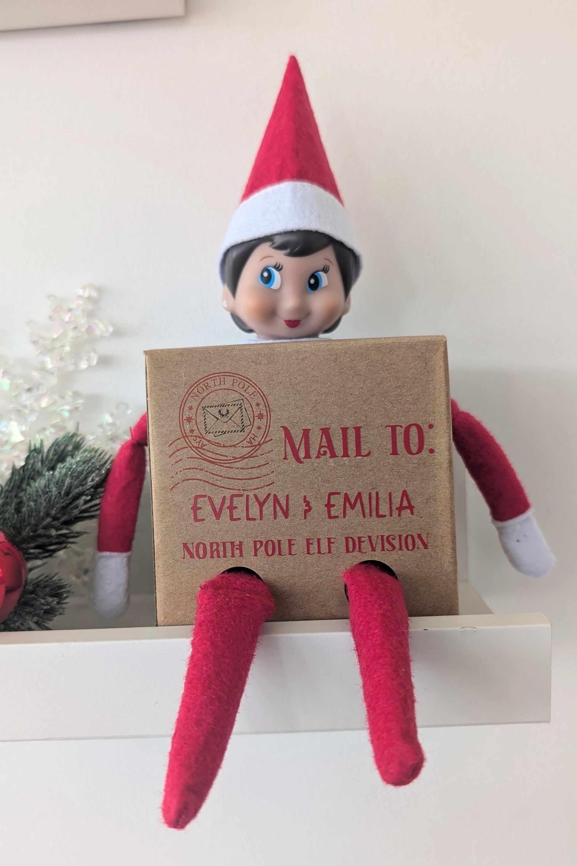Personalised Elf Arrival Mail Box | Father Christmas' North Pole Elf | Naughty Nice | Christmas Tradition | Elf Arrival | Kids Christmas Elf