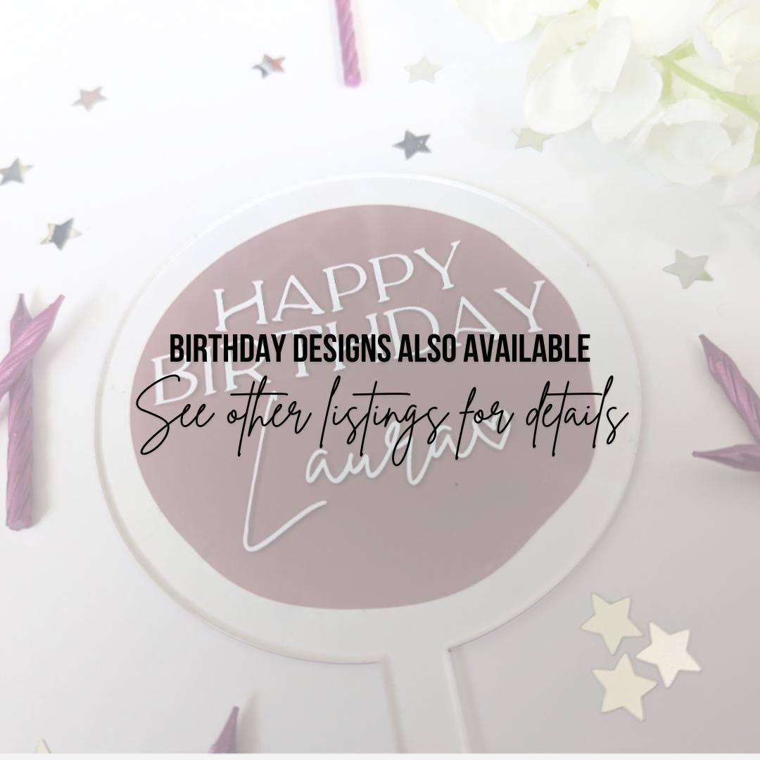 Personalised Acrylic Anniversary Cake Topper | Custom Cake Decoration | Any Wording, Any Colour | Cake Decorator | 10, 20, 30, 40, 50 years