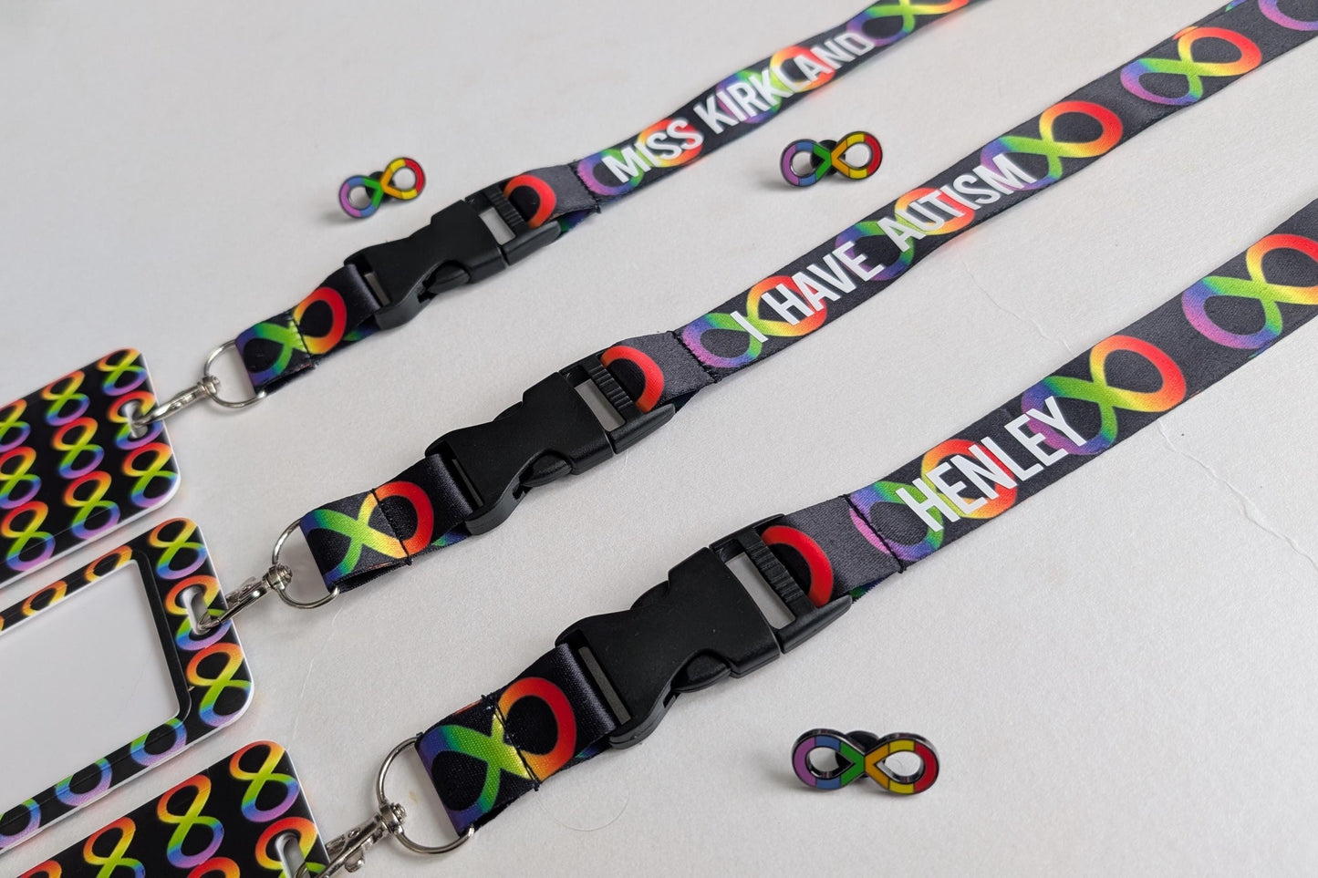 Personalised Autism Infinity Symbol Lanyard | Autistic ADHD | Teacher / Work Lanyard | ID Badge Holder | Disability Awareness
