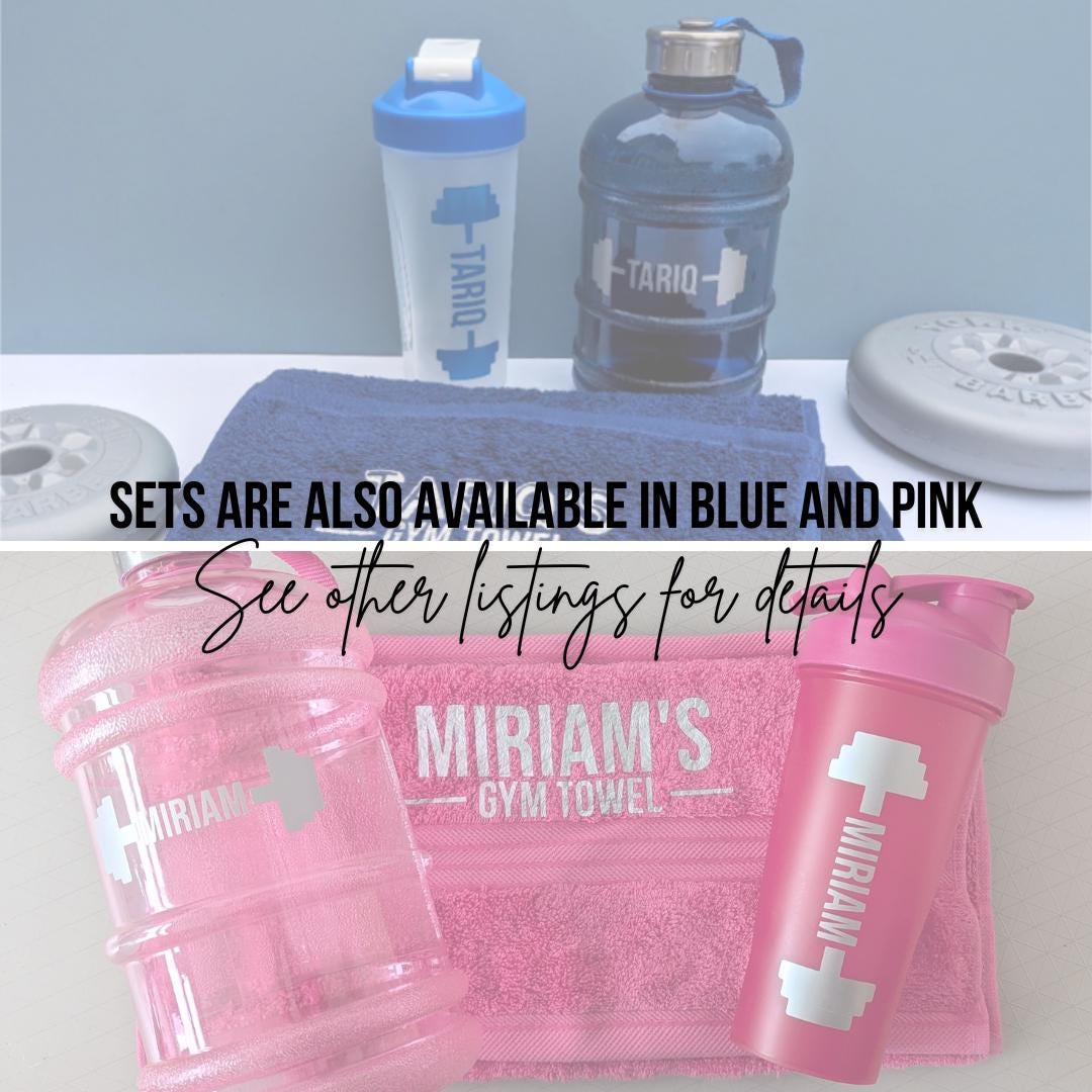 Personalised Grey Protein Shaker | New Year's Resolution | Gym Lover Gift | Gym Towel | Drinks Bottle | Fitness Freak | Healthy Shakes