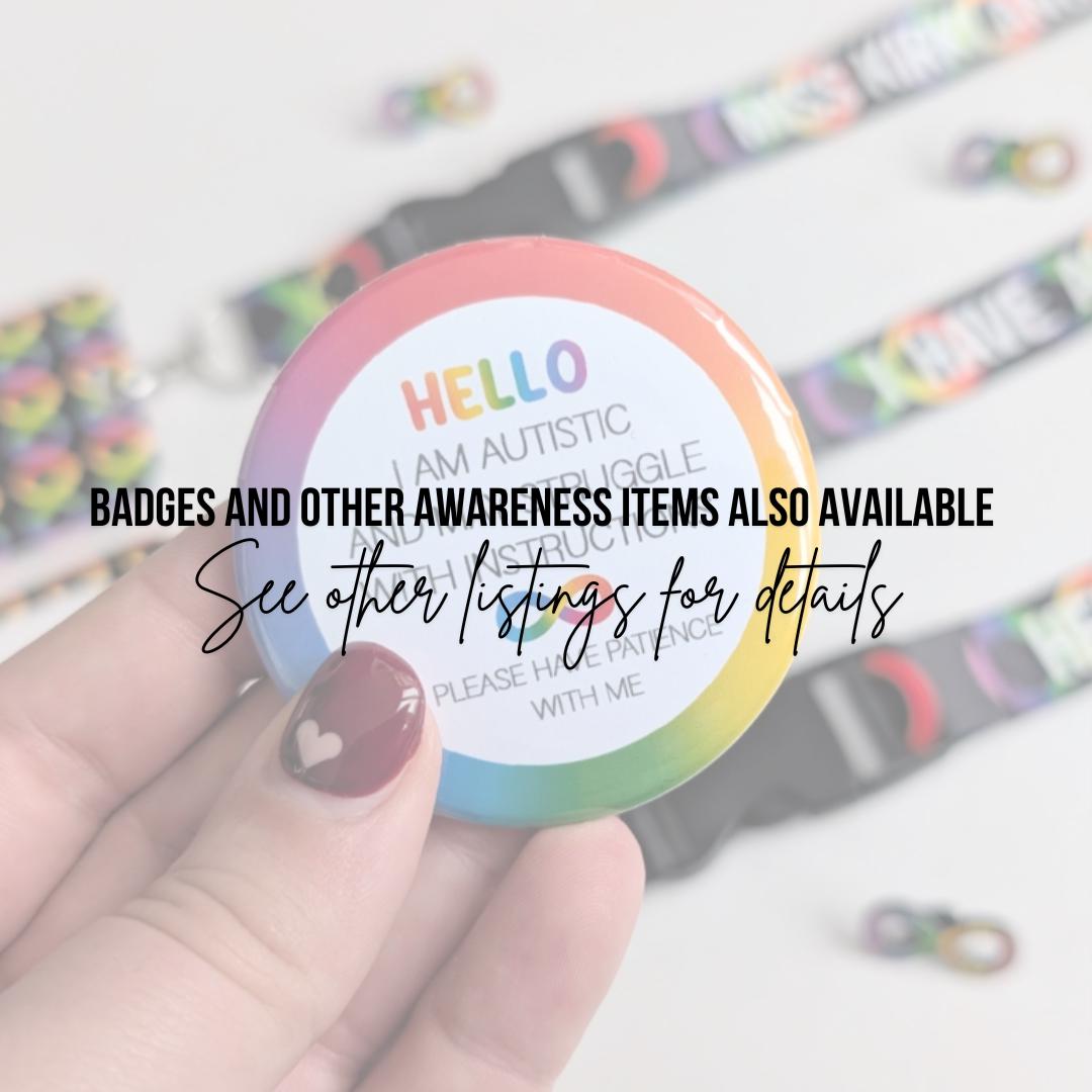 Personalised Autism Infinity Symbol Lanyard | Autistic ADHD | Teacher / Work Lanyard | ID Badge Holder | Disability Awareness