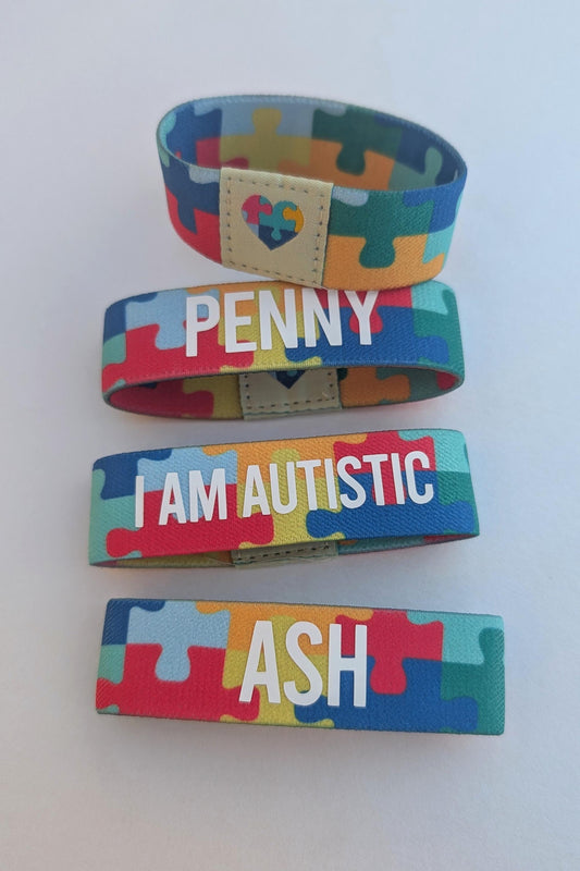 Personalised Autism Wristband| Jigsaw Puzzle | Teacher / Work Band | Autism Mum Dad | SEN School | SEN Child | Autism Awareness