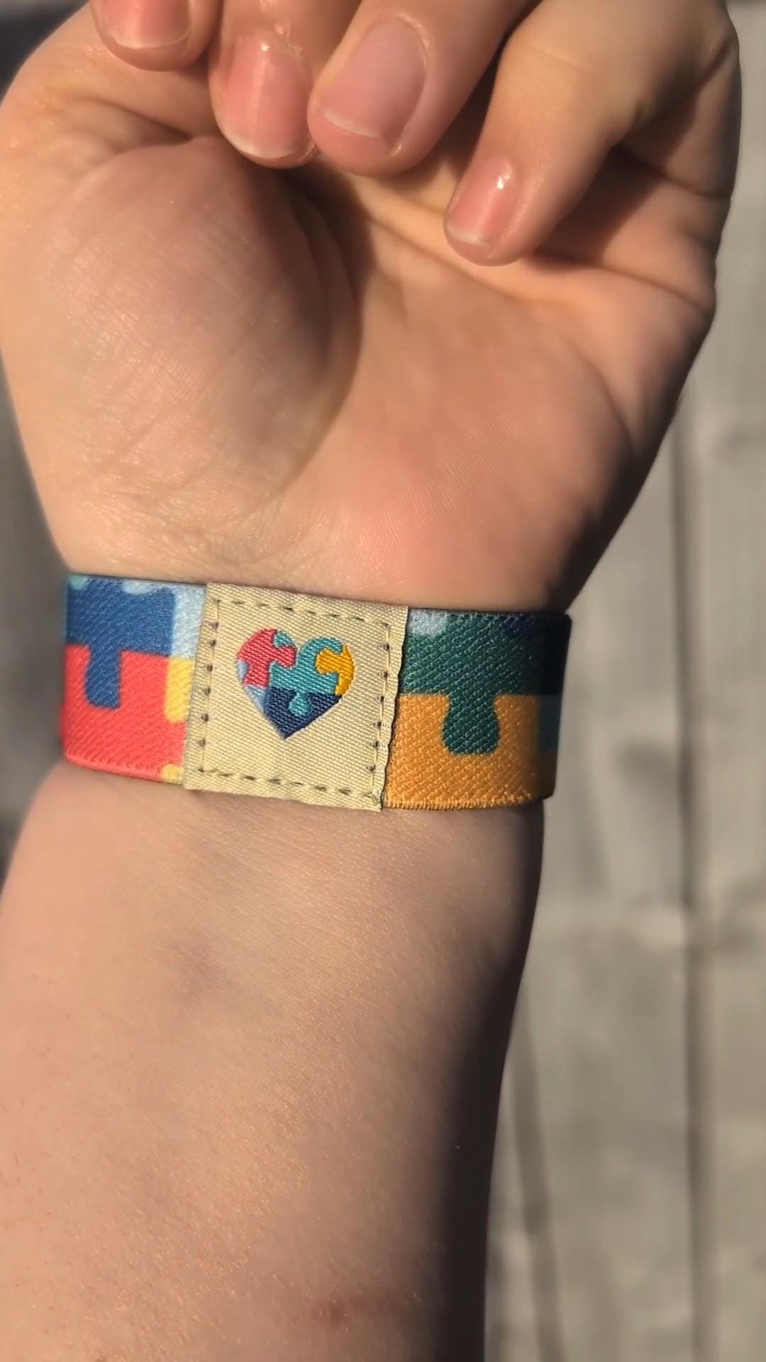 Personalised Autism Wristband| Jigsaw Puzzle | Teacher / Work Band | Autism Mum Dad | SEN School | SEN Child | Autism Awareness