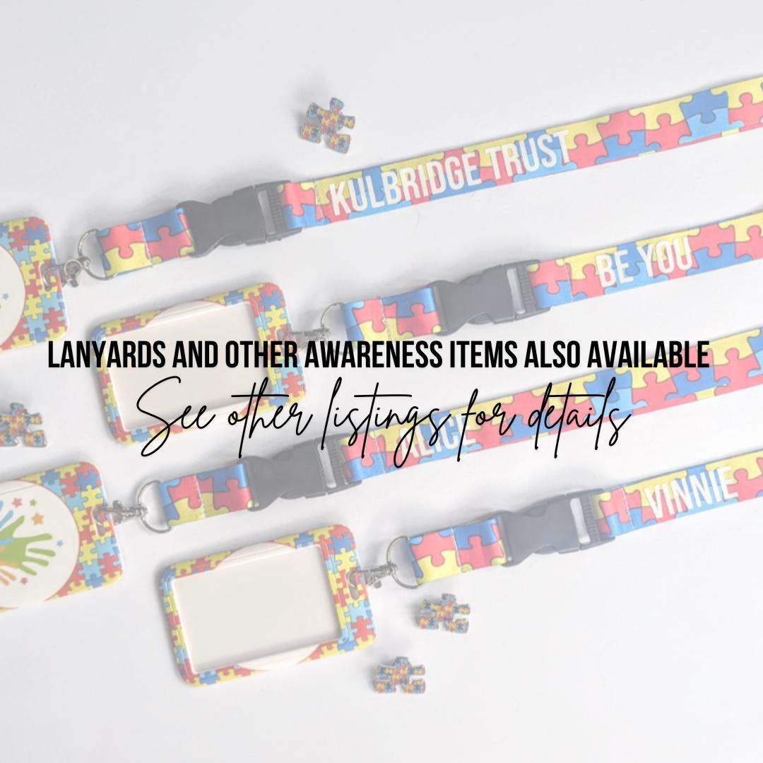 Personalised Autism Badge | SEN Badge | Autism ADHD Button Badge | Deaf, hearing impaired, diabetic, disability badge | Medical Alert Pin