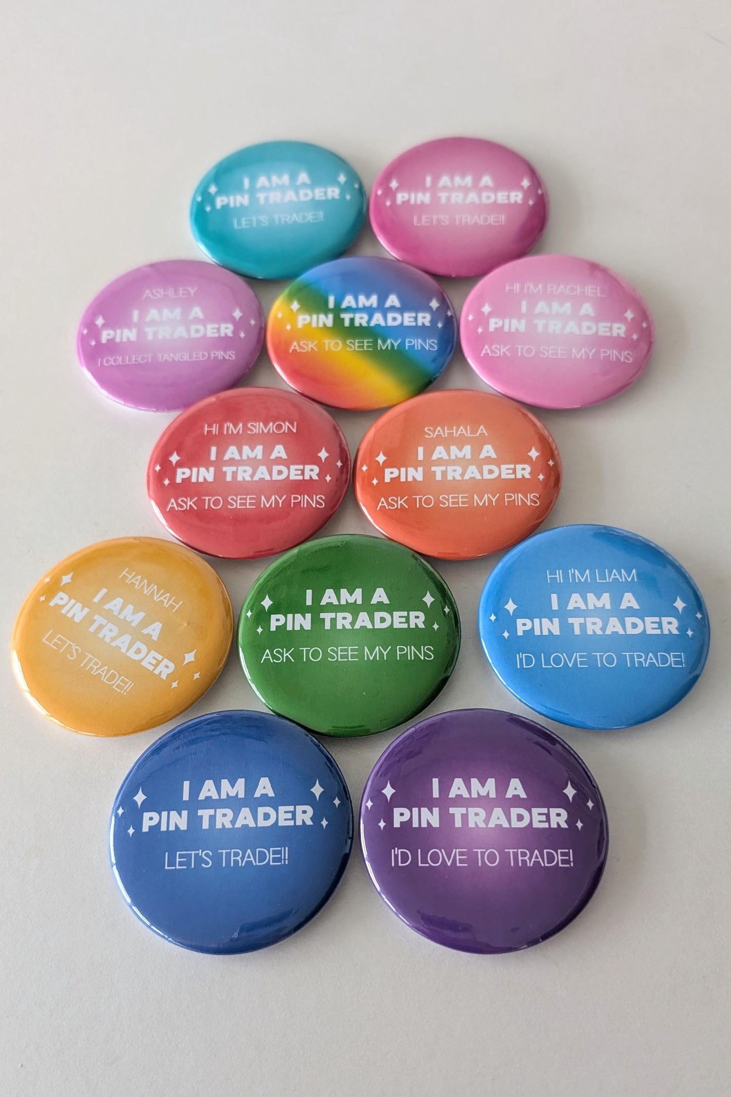 Personalised Pin Trading Badge | Pin Trader | Disney Trip Park Badge for Pin Traders | Custom Button Badge - Ask to See My Pins