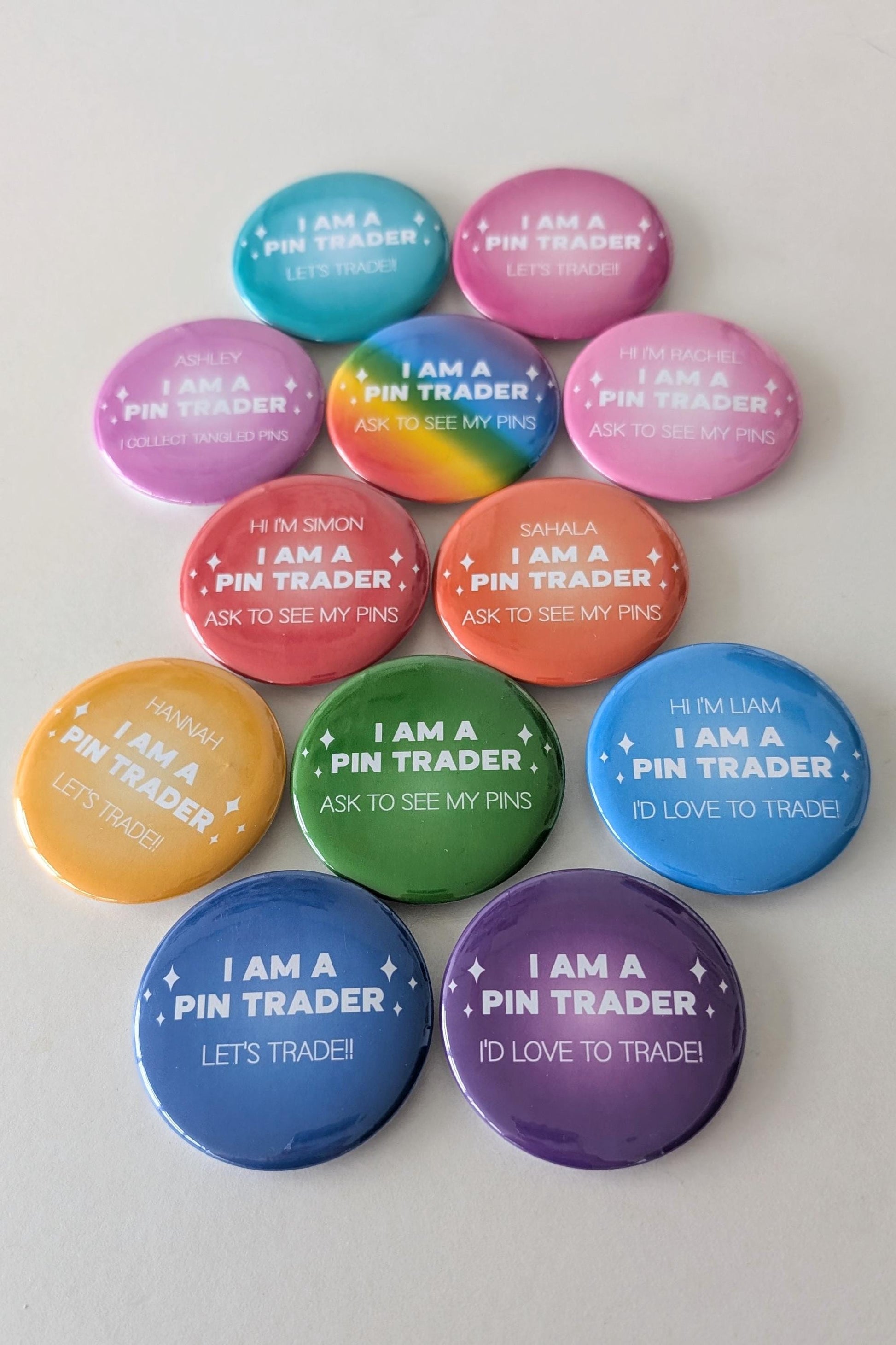 Personalised Pin Trading Badge | Pin Trader | Disney Trip Park Badge for Pin Traders | Custom Button Badge - Ask to See My Pins