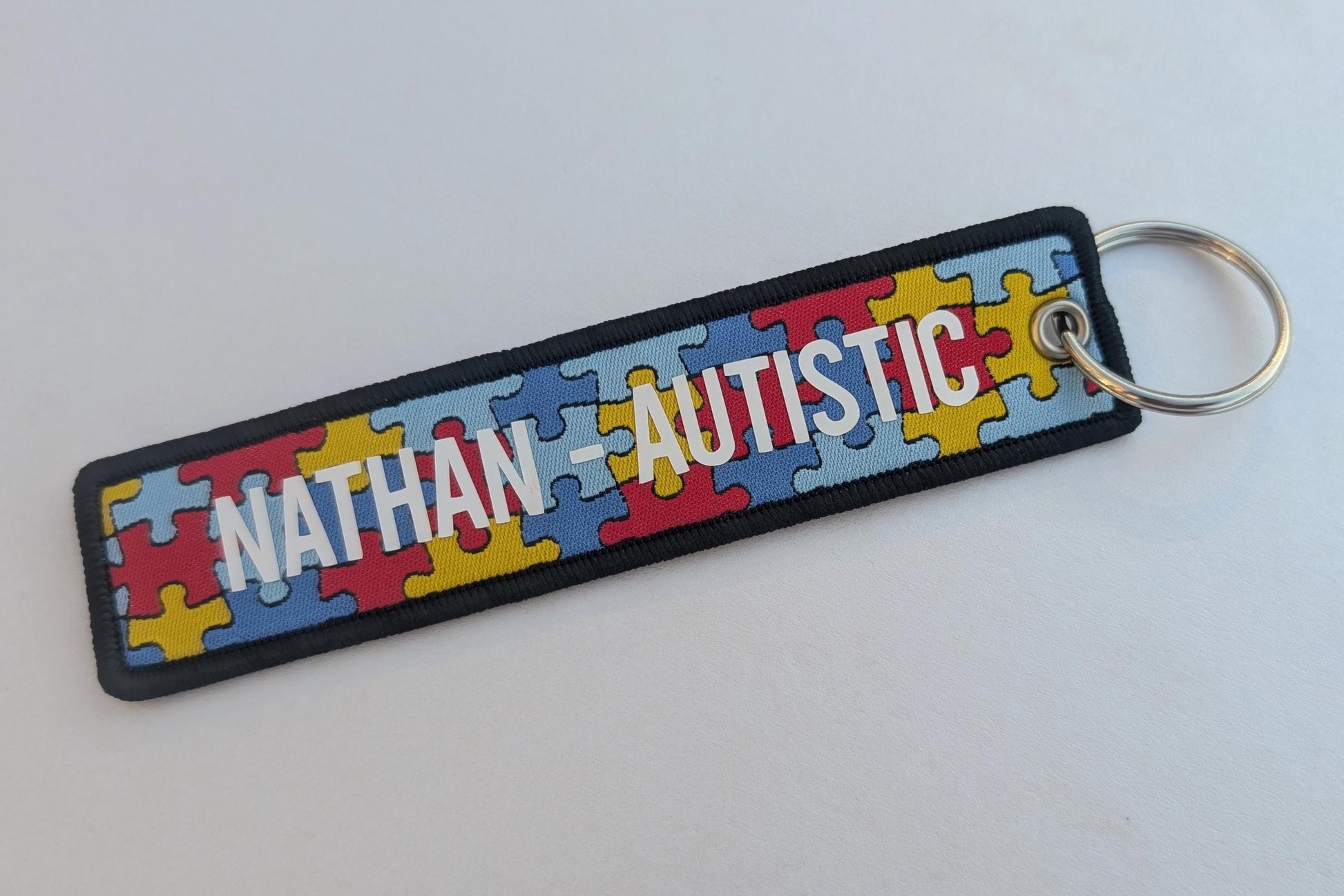 Personalised Autism Awareness Key Ring | Autism Mum Dad | Autism Supporter | Autism Jigsaw Piece Key Chain | Autistic