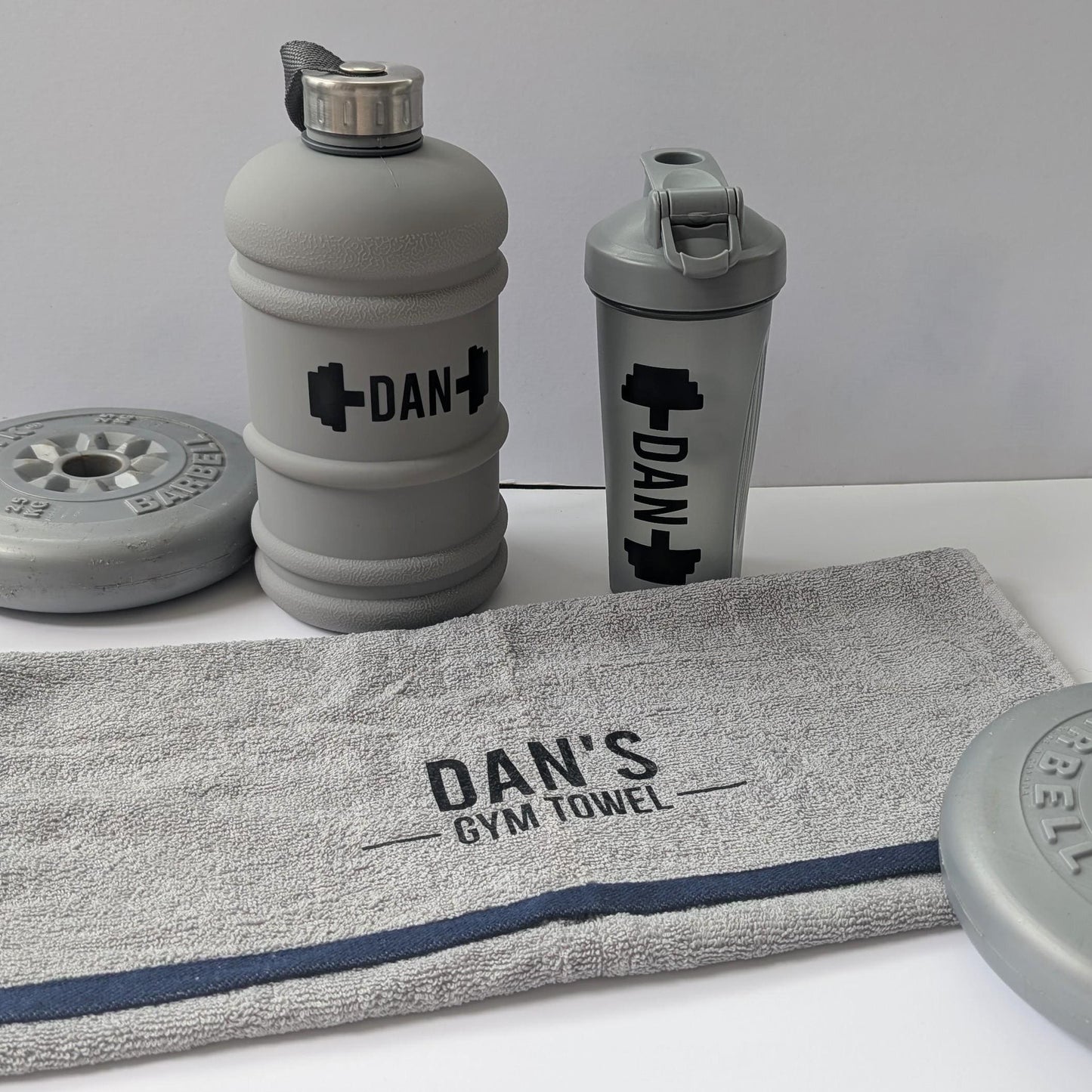 Personalised Grey Protein Shaker | New Year's Resolution | Gym Lover Gift | Gym Towel | Drinks Bottle | Fitness Freak | Healthy Shakes