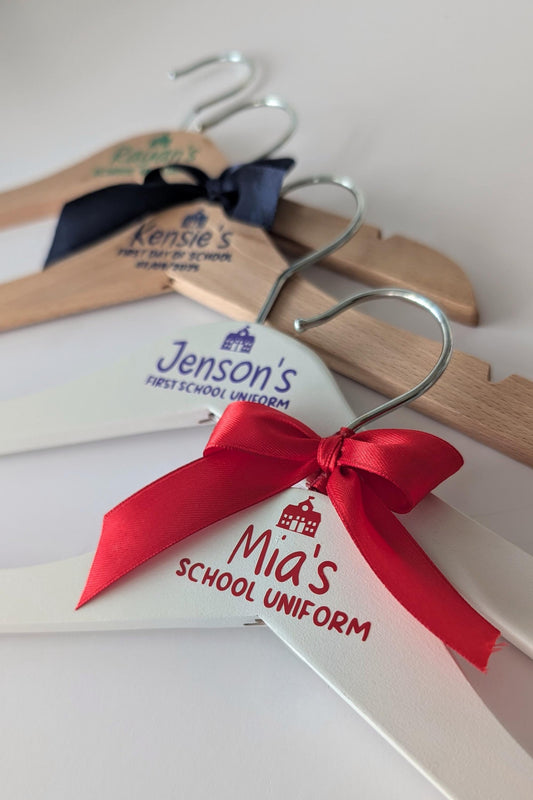 Personalised School Uniform Hangers | First Day of School Nursery | Dress Up | Kids Personalised Hanger | Childs Uniform Coat Hanger