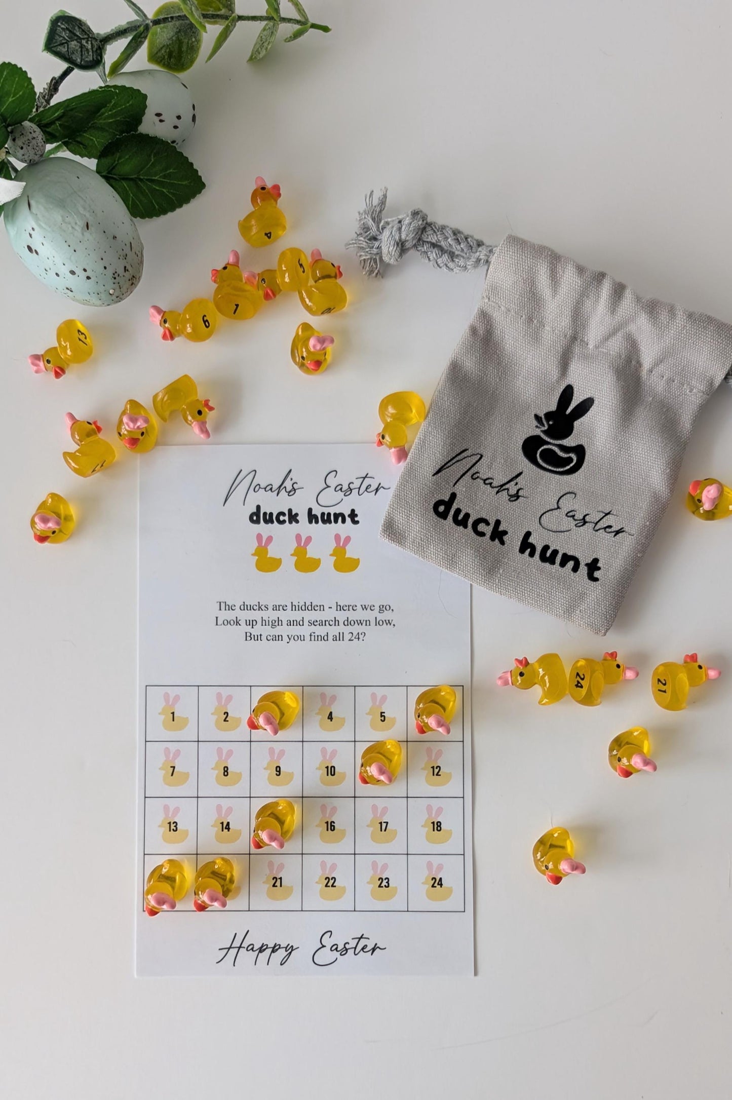 Personalised Easter Duck Hunt Party Game | Family Game | Hide Ducks | 24 Duck Challenge | Easter Basket | Easter Game | Easter Hunt