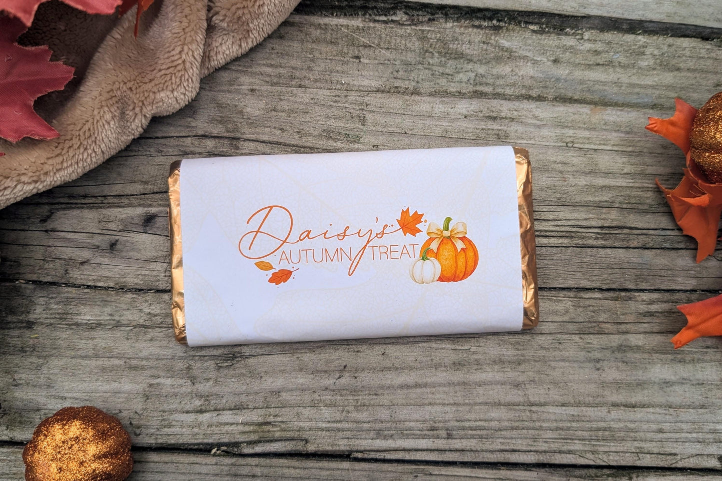 Personalised Chocolate Bar Wrapper | Autumn Galaxy Wrapper | Autumn Boo Basket Filler | Autumn Treat | Fall Gift | Hamper Stuffer