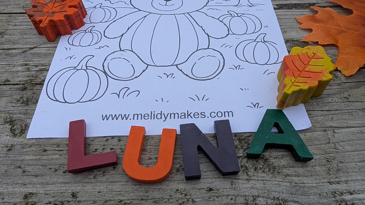 Personalised Autumn Crayons | Boo Basket Filler | Infant Gift | Child Gift | Colouring Lover | Boy Gift | Girl Gift | Arts and Crafts