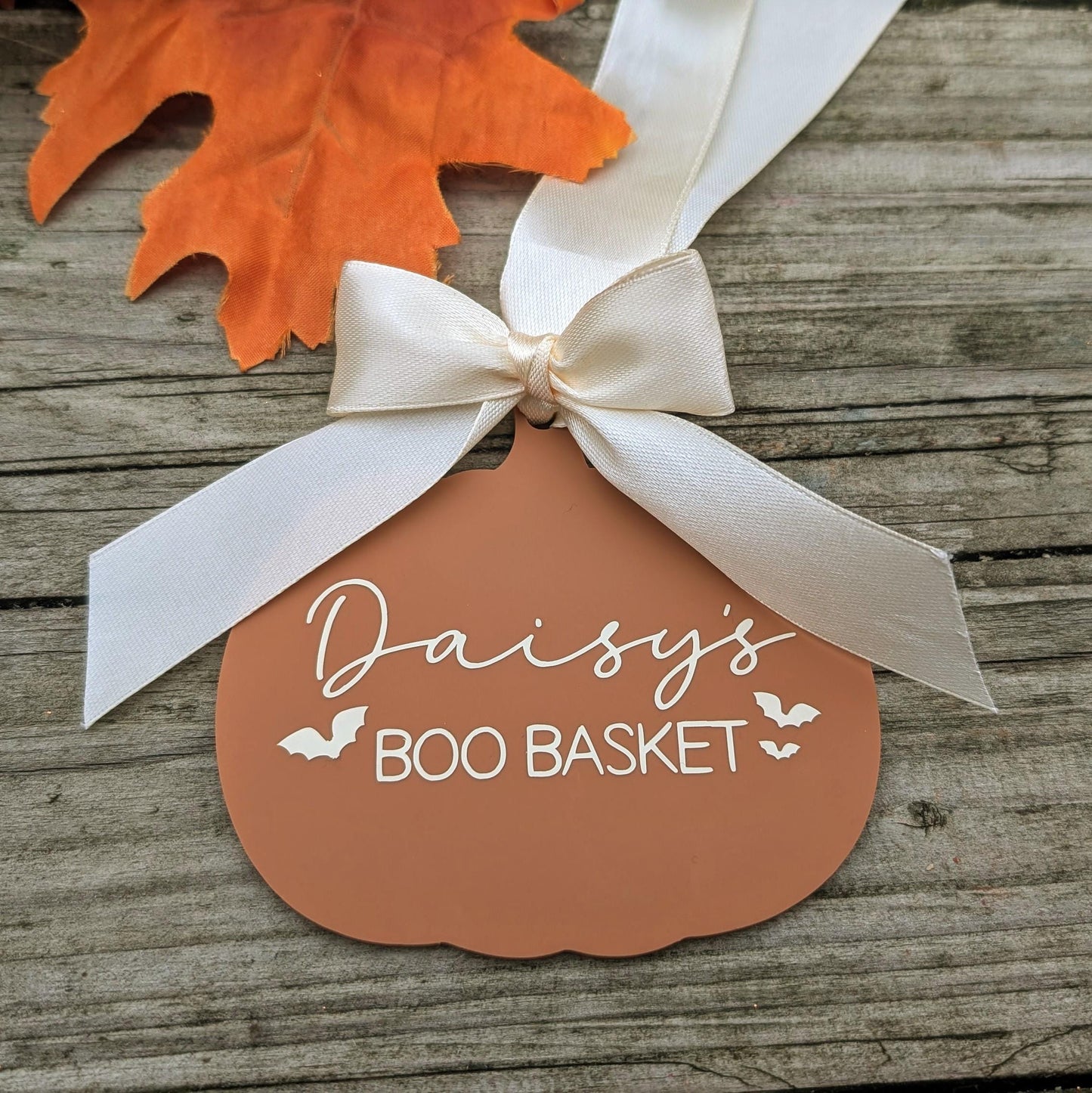 Personalised Boo Basket Tag | Acrylic Pumpkin Tag | Boo Basket Filler | Autumn Gift Fall Gift | Pumpkin Gift Tag