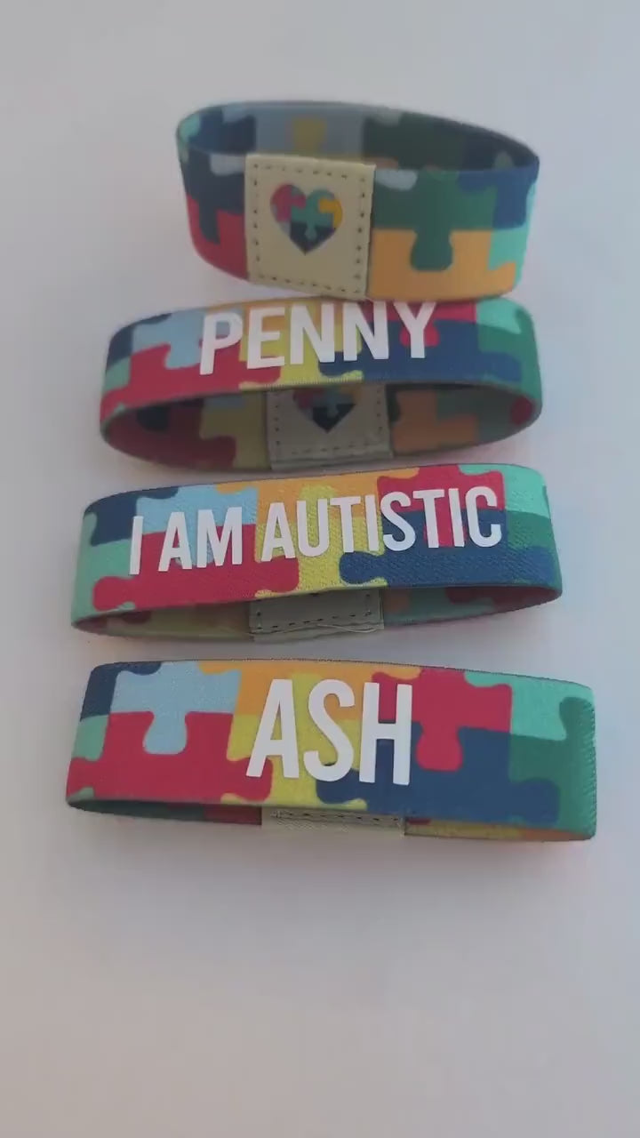 Personalised Autism Wristband| Jigsaw Puzzle | Teacher / Work Band | Autism Mum Dad | SEN School | SEN Child | Autism Awareness