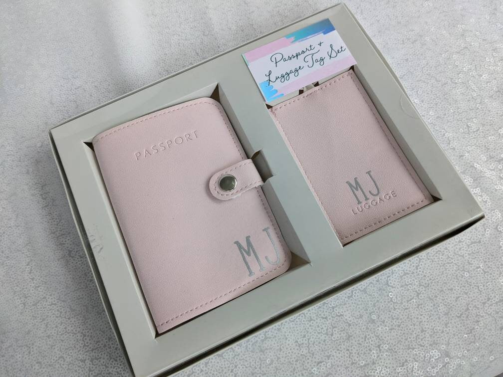 Monogrammed Travel Set | Personalised Luggage Tag and Passport Cover | Personalised Gift | Honeymoon | Wanderlust | Travel Gift | Holiday