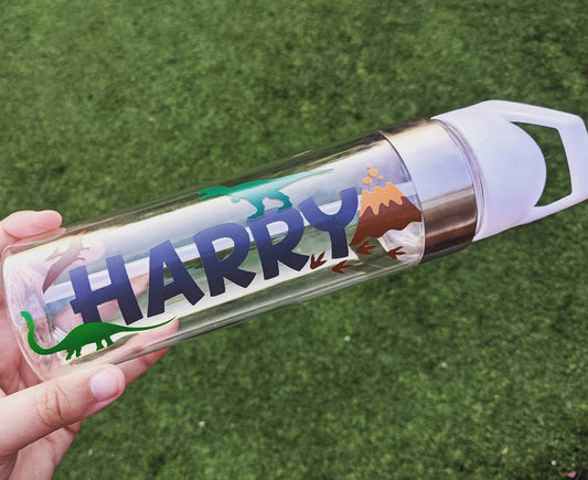 Personalised Dinosaur Water Bottle | Kids Water Bottle | Back to School | Dinosaur Lover Gift | Children's Drinks Bottle | Dino Fan