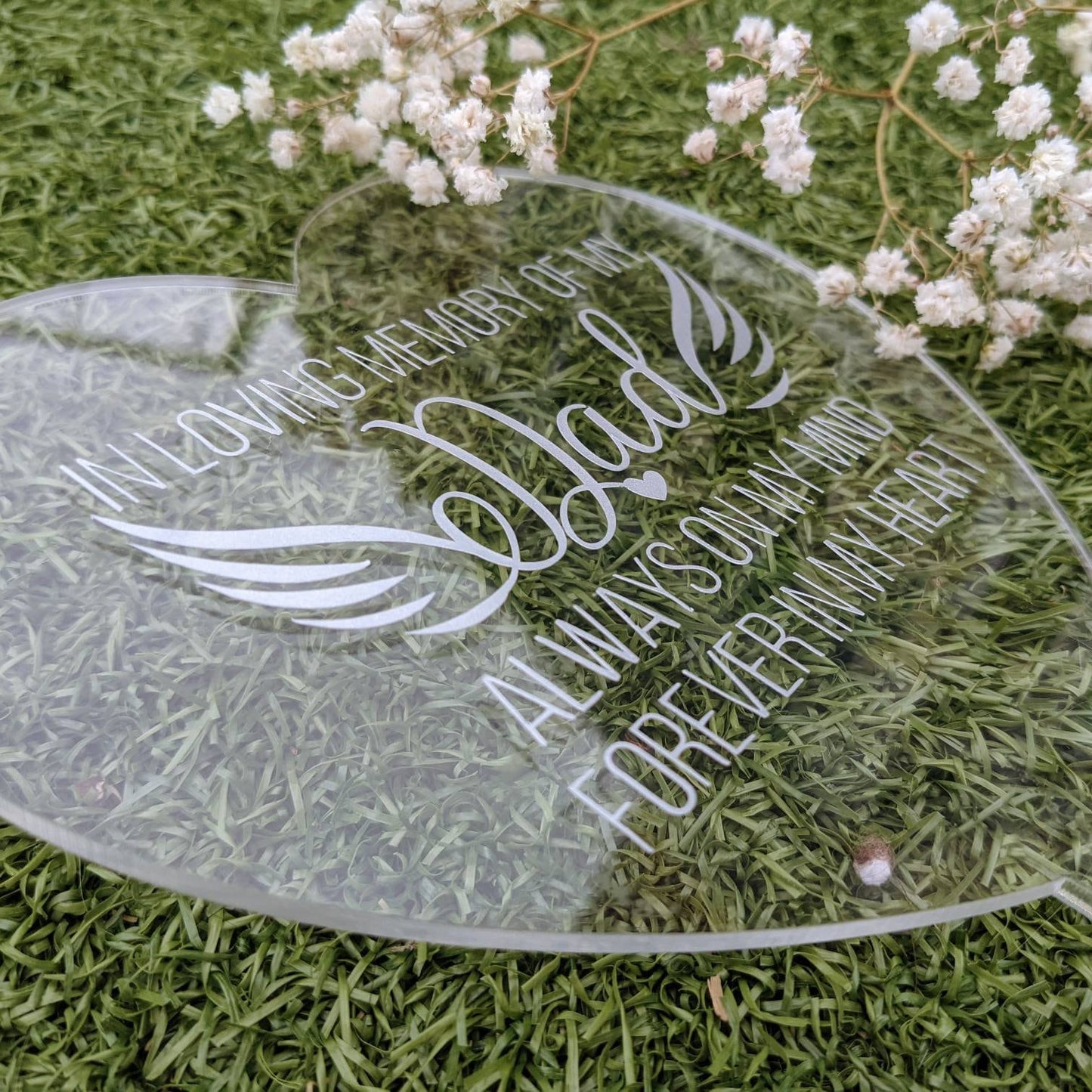 Personalised Heart Grave Marker | Memorial Rememberance Plaque | Memory Gift | RIP | In Loving Memory | Memorial | Loved one | Condolence