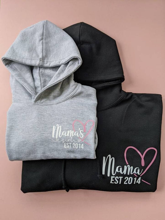 Personalised Mama and Me Hoodie | Mama & Mama's Girl | Mother and Daughter Matching Outfit | Matching Hoodies | Custom Hoodie Design