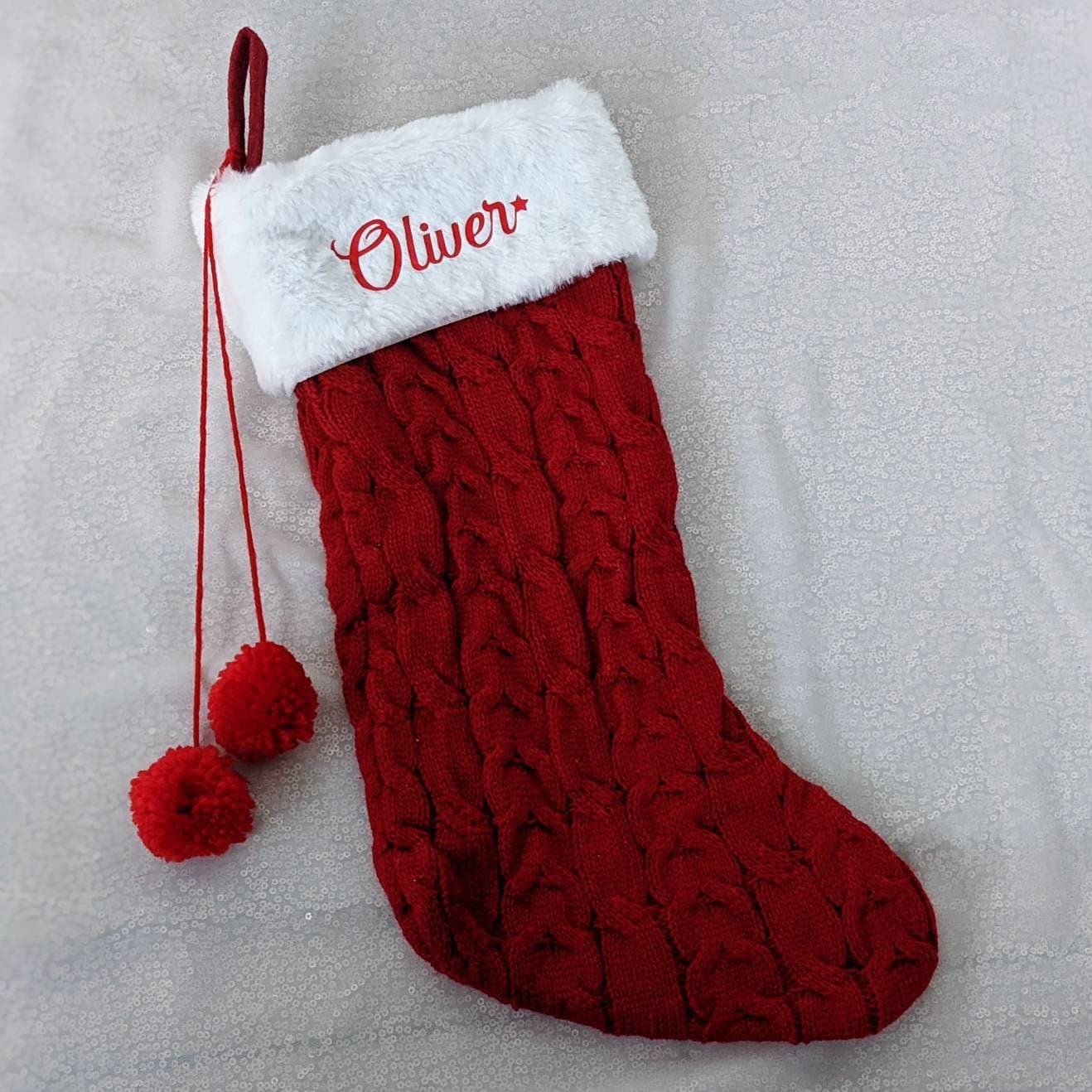 Personalised Christmas Stocking | Knitted Xmas Stocking | Christmas Decorations | Christmas Gifting | Kids Christmas Gift | Family Stocking