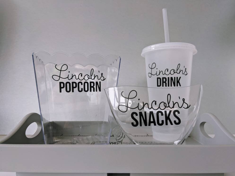 Personalised Movie Snacks Tray | Film / Cinema Lover Christmas Gift | Popcorn & Drink Tray | Netflix Addict | Sofa Arm Tray | Movie Lover |