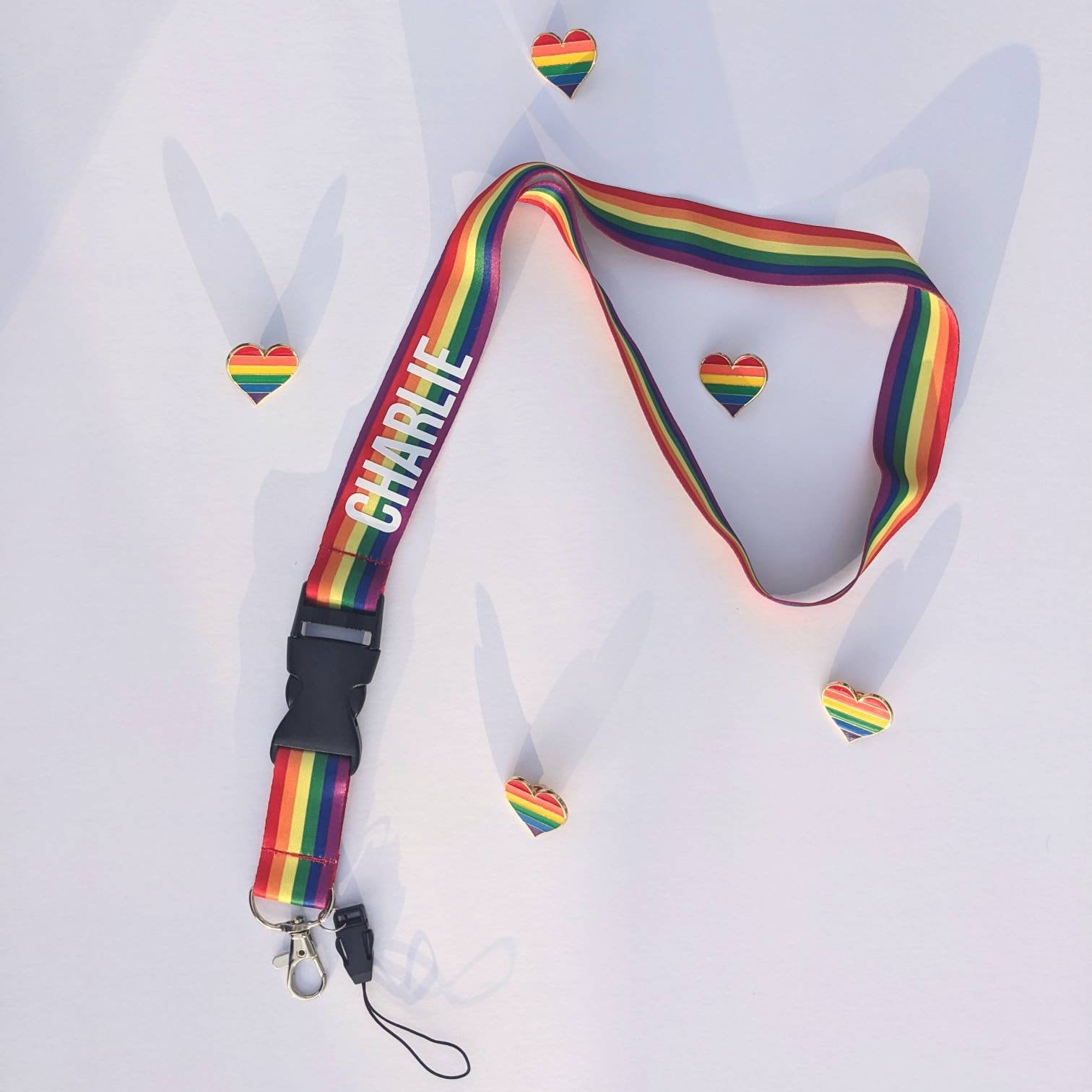 Personalised Rainbow Pride Lanyard | London Pride | Love is Love | LGBTQ+ and Proud | Pride Parade | Pride Party | Teacher / Work Lanyard