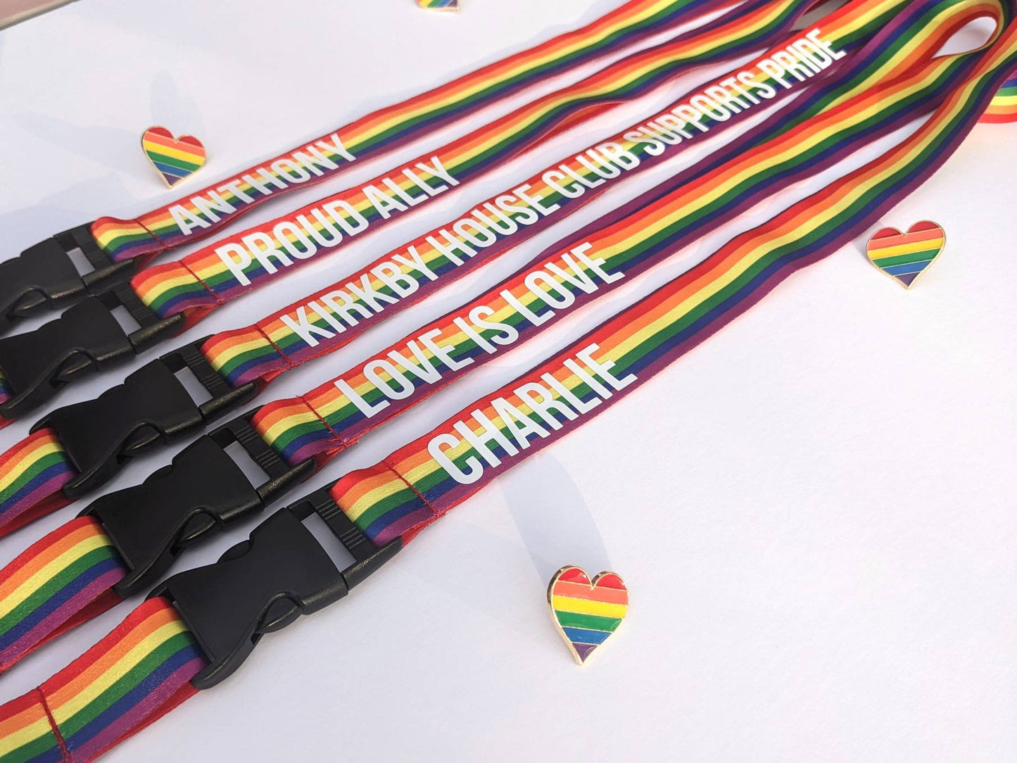 Personalised Rainbow Pride Lanyard | London Pride | Love is Love | LGBTQ+ and Proud | Pride Parade | Pride Party | Teacher / Work Lanyard