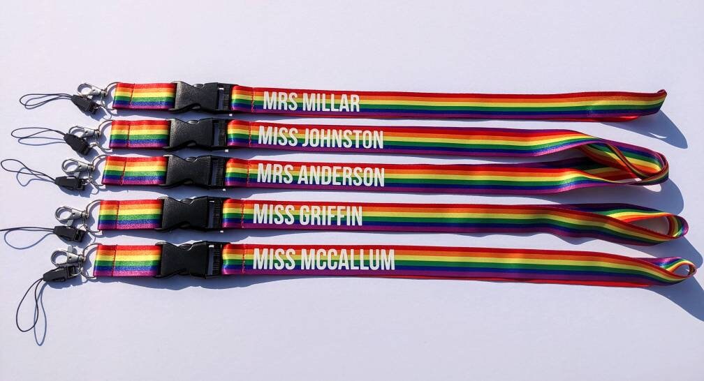 Personalised Rainbow Pride Lanyard | London Pride | Love is Love | LGBTQ+ and Proud | Pride Parade | Pride Party | Teacher / Work Lanyard