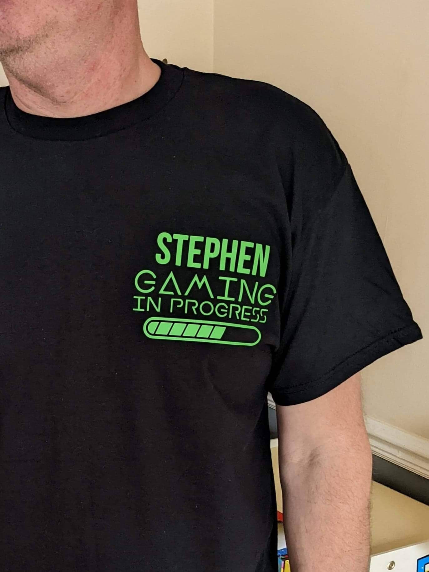 Personalised Gaming Glow In the Dark T-shirt | Gamer Gift | Video Game Lover | Son Brother Husband Gift | Xbox PlayStation Lover