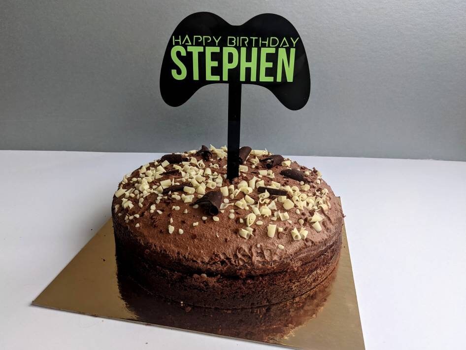 Custom Acrylic Gaming Cake Topper | PlayStation / X box Style | Any Wording, any Characters / Symbol | Cake Decoration |