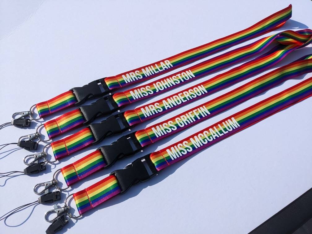 Personalised Rainbow Pride Lanyard | London Pride | Love is Love | LGBTQ+ and Proud | Pride Parade | Pride Party | Teacher / Work Lanyard