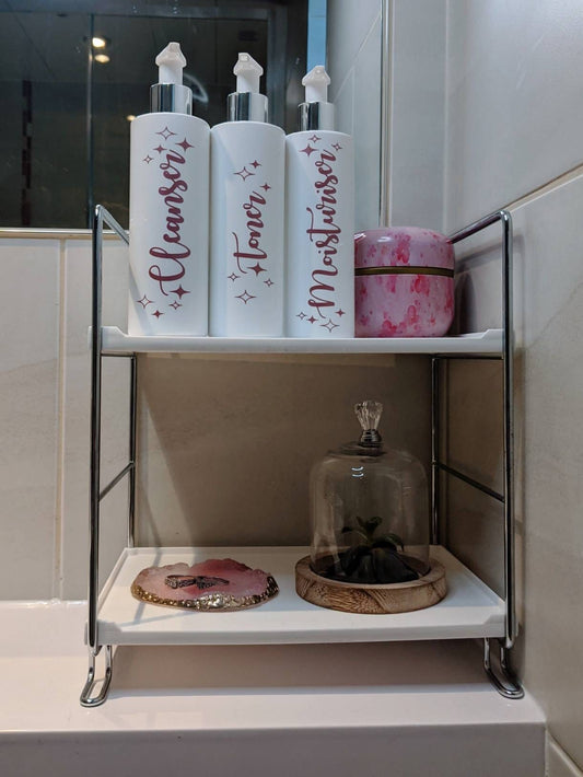 Cleanser, Toner & Moisturiser Bottles 250ml | Facial Bottles | Skin Care | Organisation | Personalised Labels | Mrs Hinch | Facial Bottles