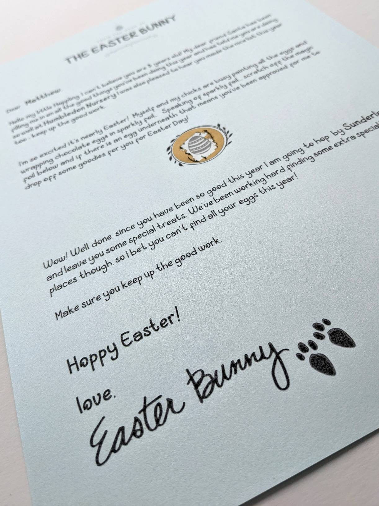Personalised Letter from Easter Bunny | Easter Mail | Custom Letter and Envelope | Wax Seal | Scratch Card | Easter Egg Hunt | Kids Letter