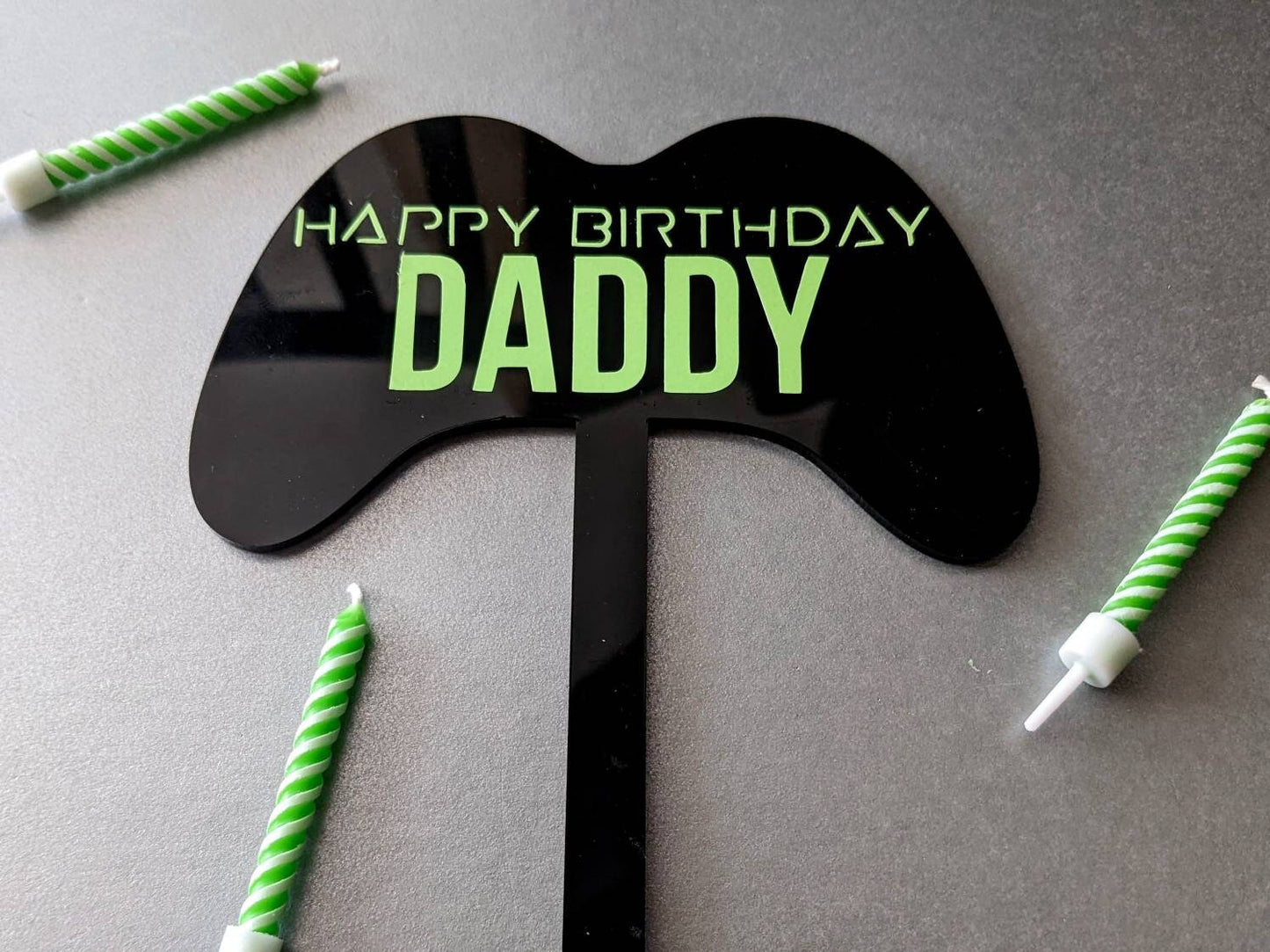Custom Acrylic Gaming Cake Topper | PlayStation / X box Style | Any Wording, any Characters / Symbol | Cake Decoration |
