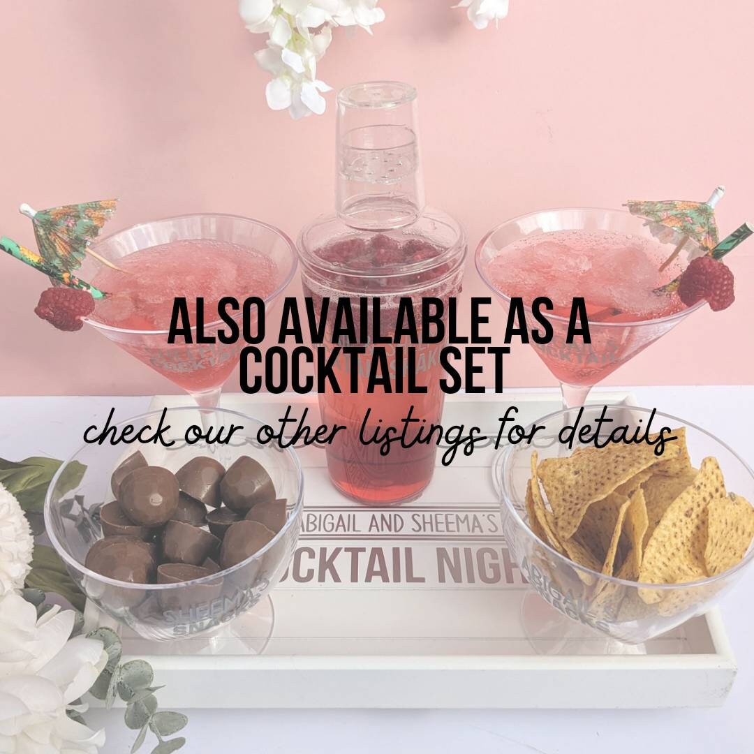 Personalised Girls Night Tray | Champagne Glasses and Snack Gift Set | Girls Night In | Sofa Arm Tray | Prosecco Lover | BFF Friend Gift
