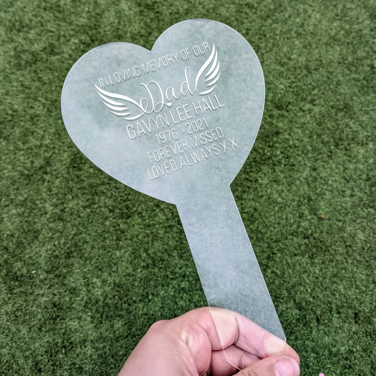 Personalised Heart Grave Marker | Memorial Rememberance Plaque | Memory Gift | RIP | In Loving Memory | Memorial |  Loved one | Condolence